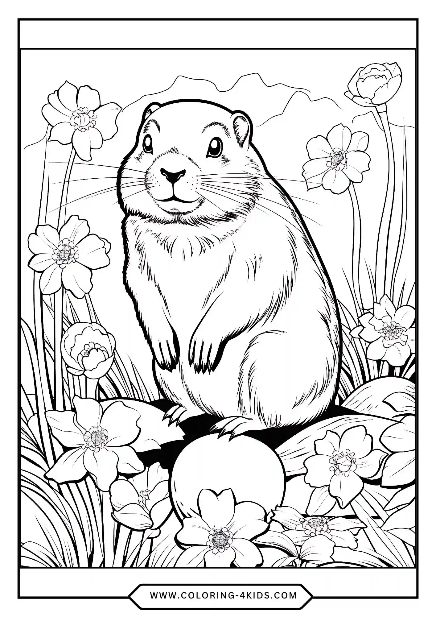 Printable Groundhog Coloring Pages coloring page for kids