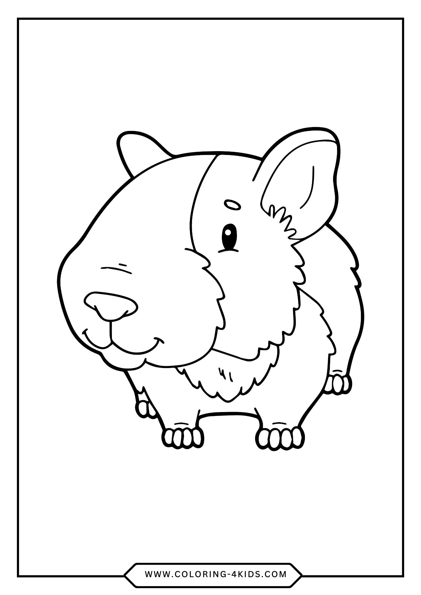 Printable Guinea Pigs Coloring Pages coloring page for kids