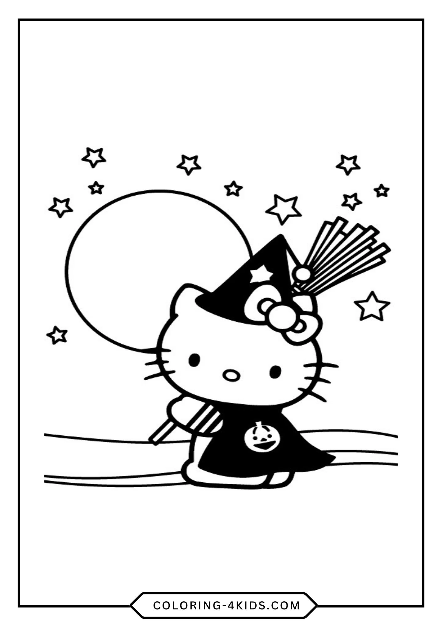 Printable Halloween Hello Kitty Coloring Pages coloring page for kids