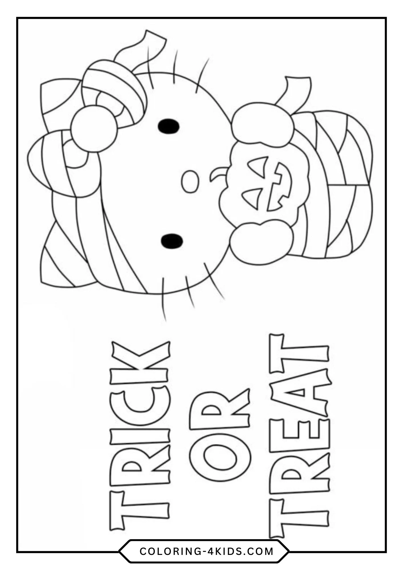 Free Halloween Hello Kitty Coloring Pages coloring page for kids