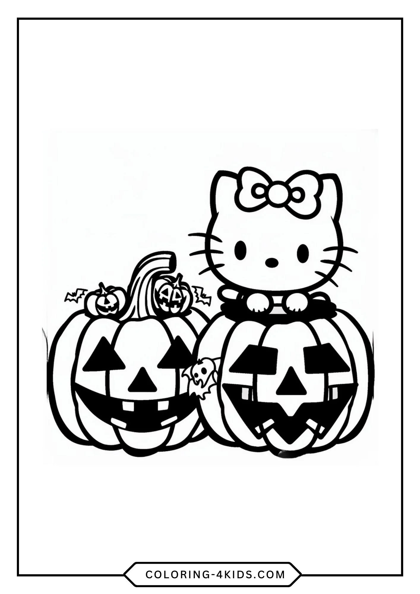 Free Halloween Hello Kitty Coloring Pages coloring page for kids