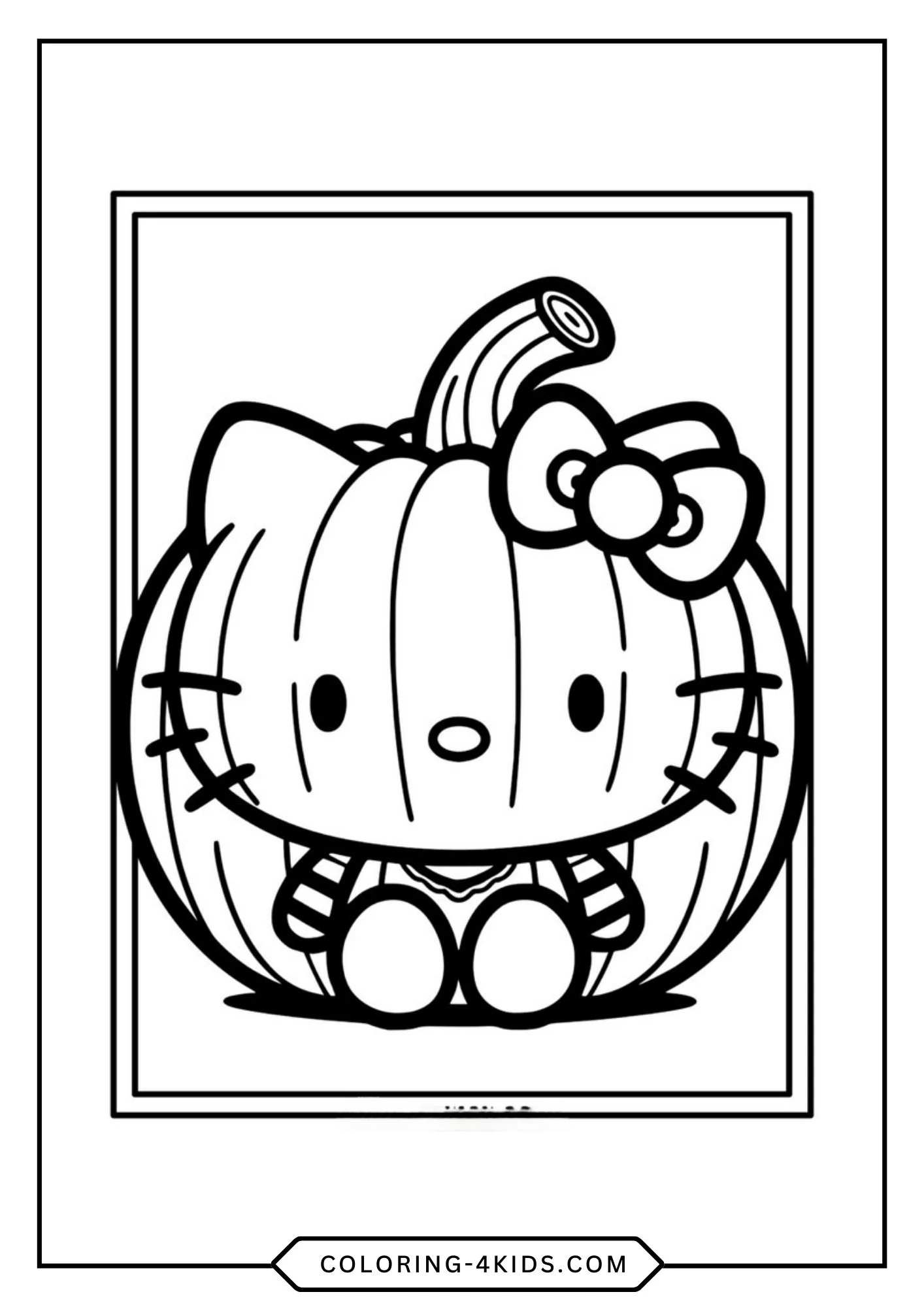 Printable Halloween Hello Kitty Coloring Pages coloring page for kids