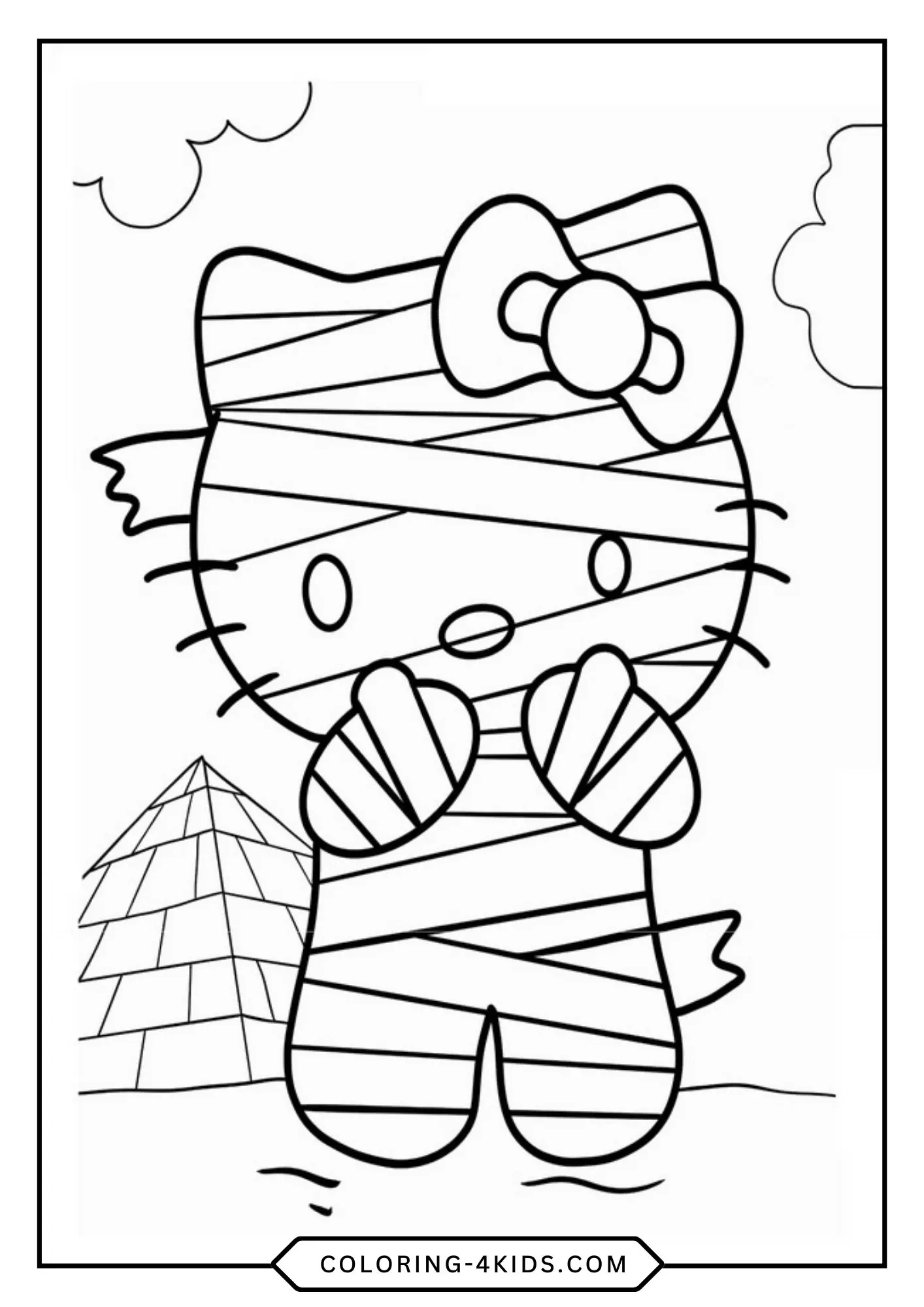 Free Halloween Hello Kitty Coloring Pages coloring page for kids