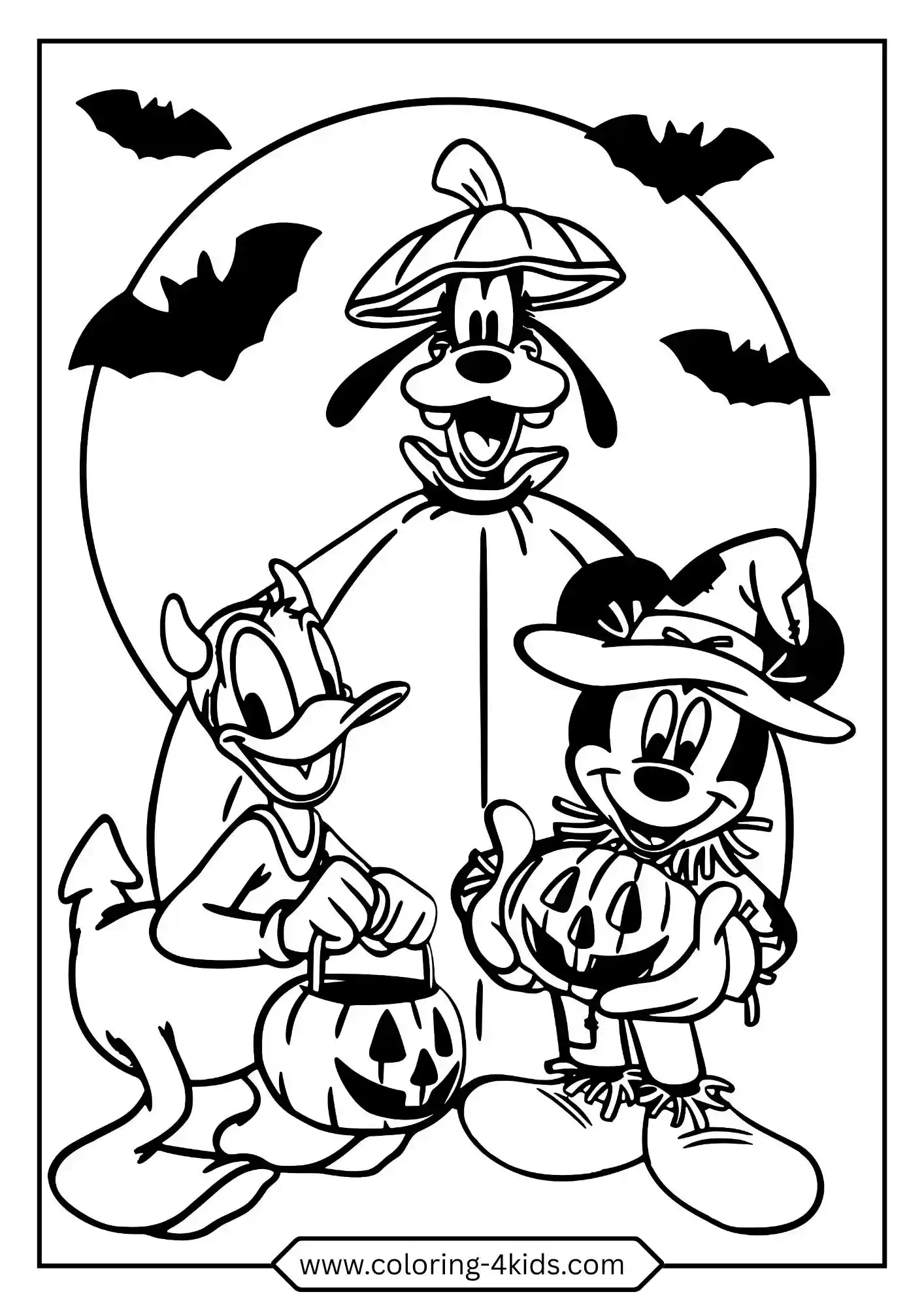 Halloween Mickey Mouse Coloring Pages coloring page for kids
