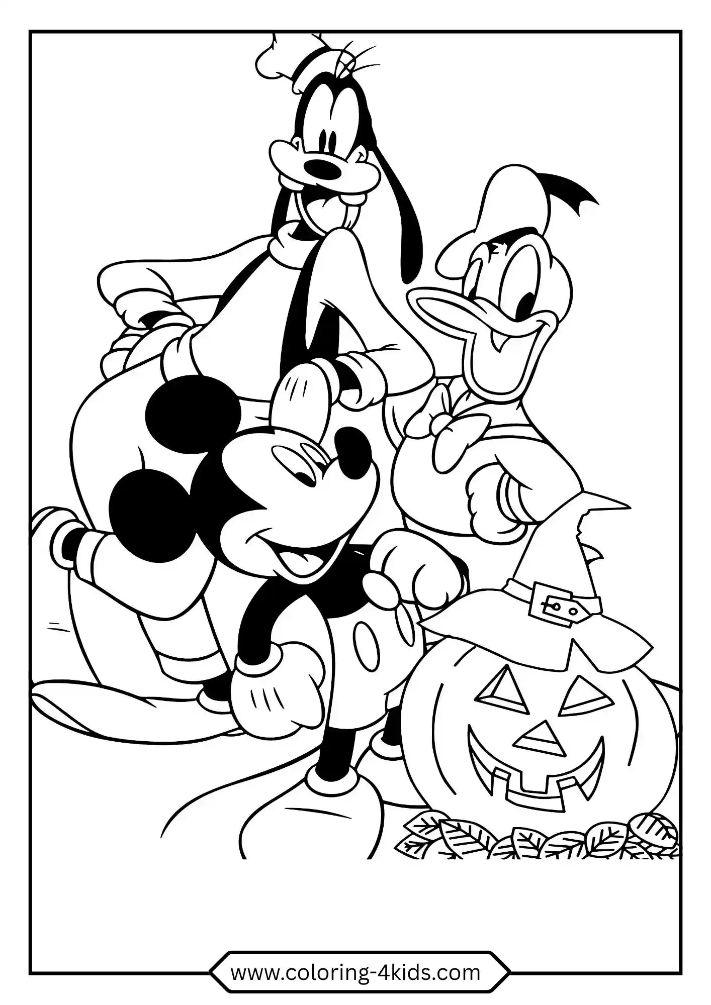 Free Halloween Mickey Mouse Coloring Pages coloring page for kids