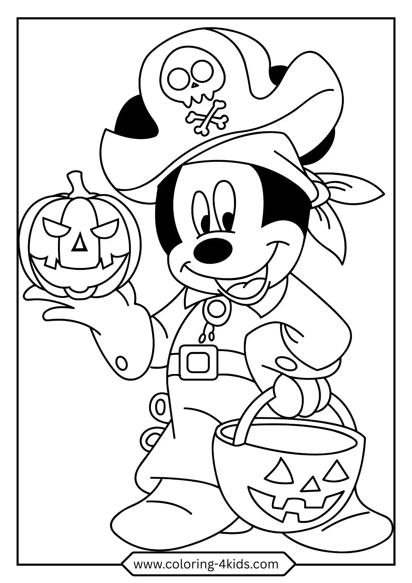 Printable Halloween Mickey Mouse Coloring Pages coloring page for kids