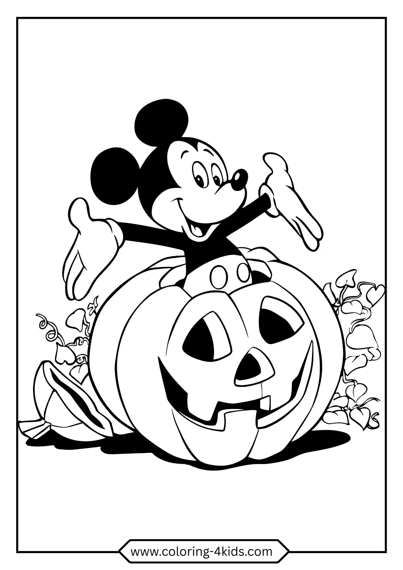 Free Halloween Mickey Mouse Coloring Pages coloring page for kids