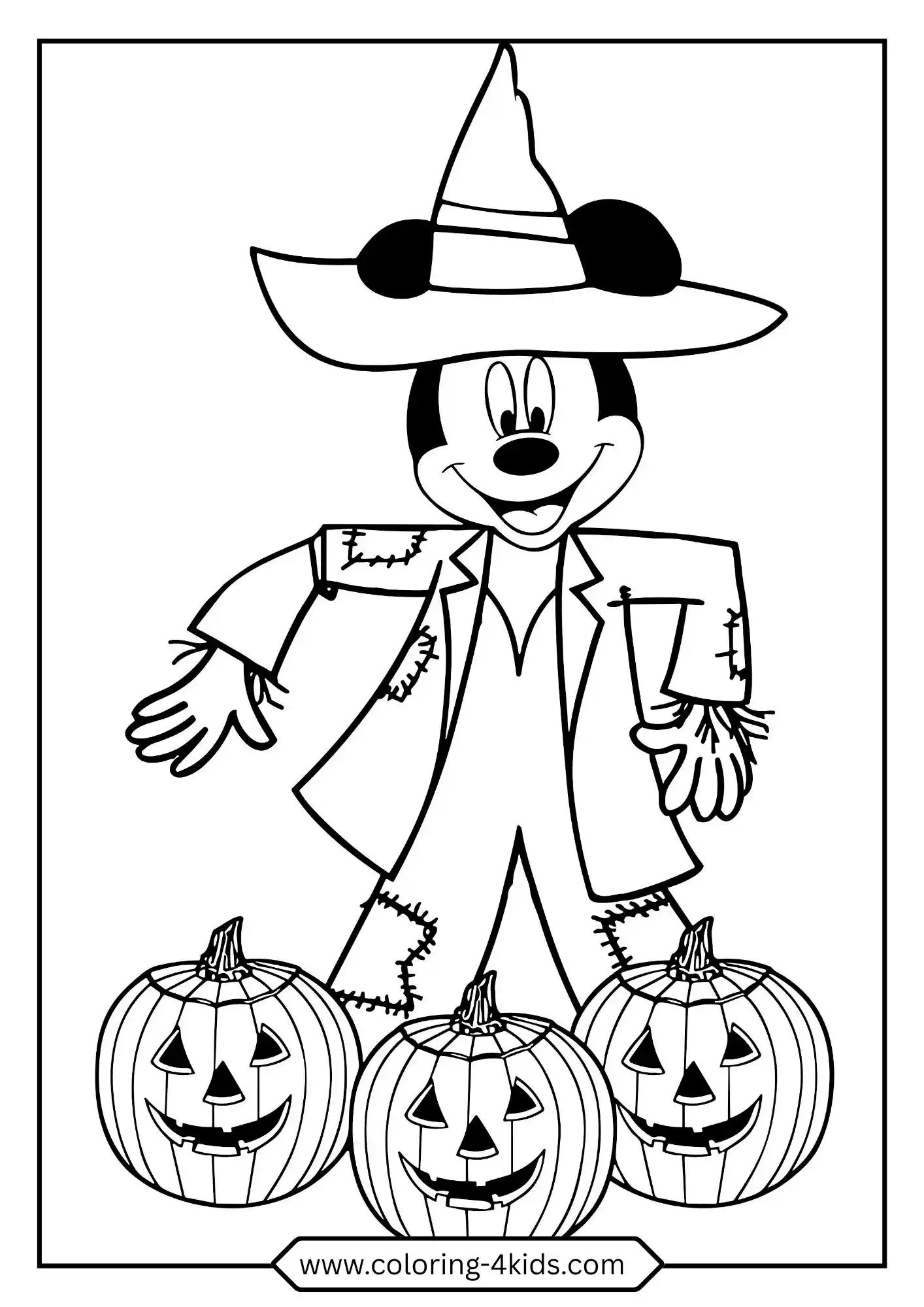 Halloween Mickey Mouse Coloring Pages coloring page for kids