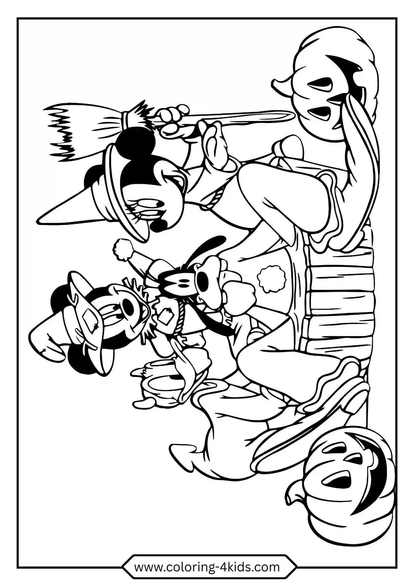 Free Halloween Mickey Mouse Coloring Pages coloring page for kids