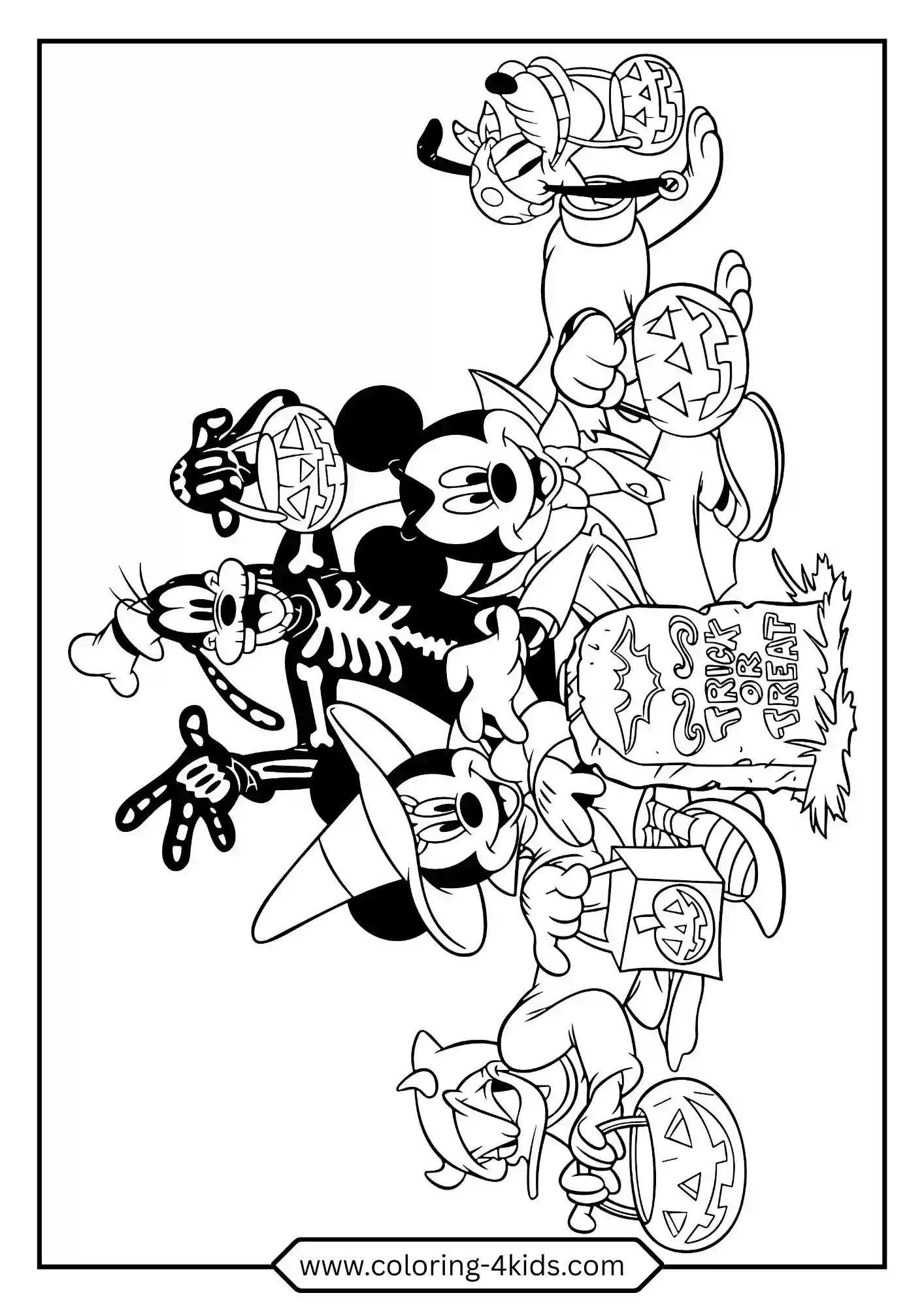 Free Halloween Mickey Mouse Coloring Pages coloring page for kids