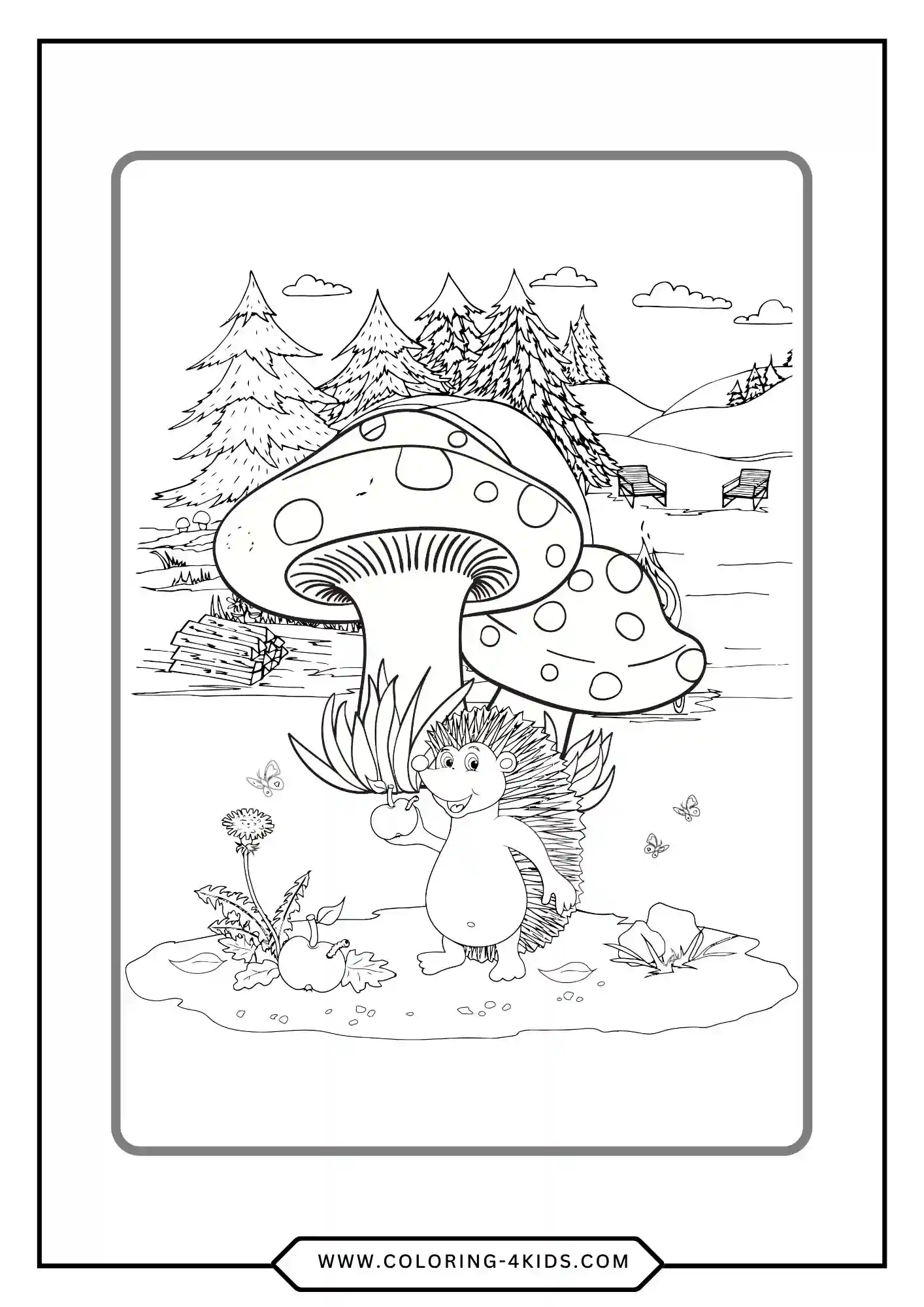 Hedgehog Coloring Pages coloring page for kids
