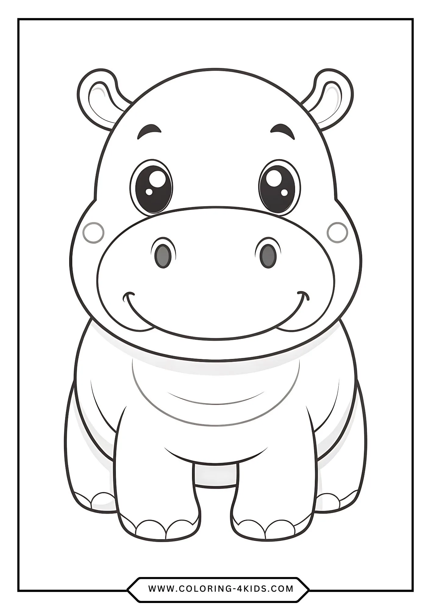 Printable Hippotamus Coloring Pages coloring page for kids