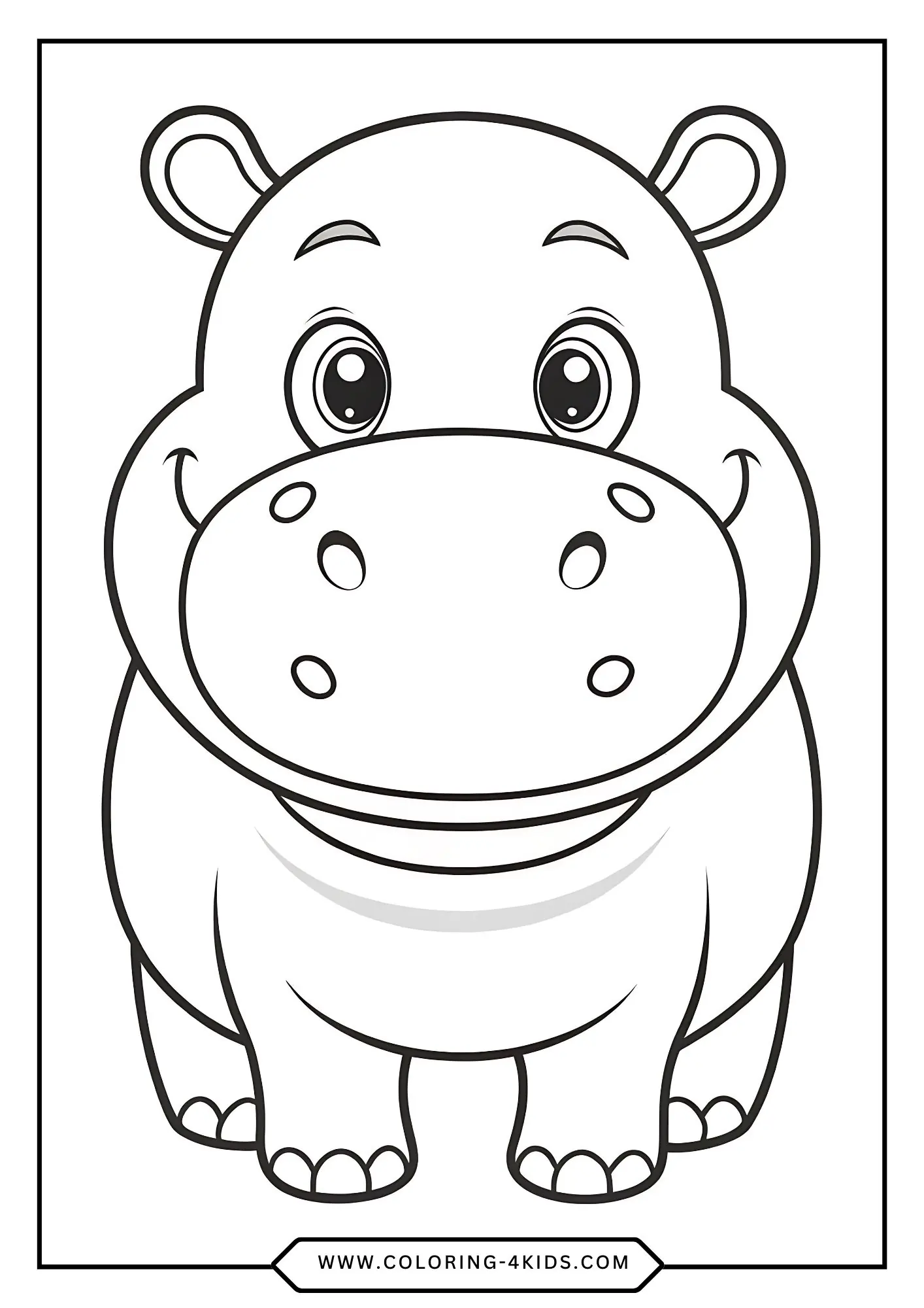 Printable Hippotamus Coloring Pages coloring page for kids