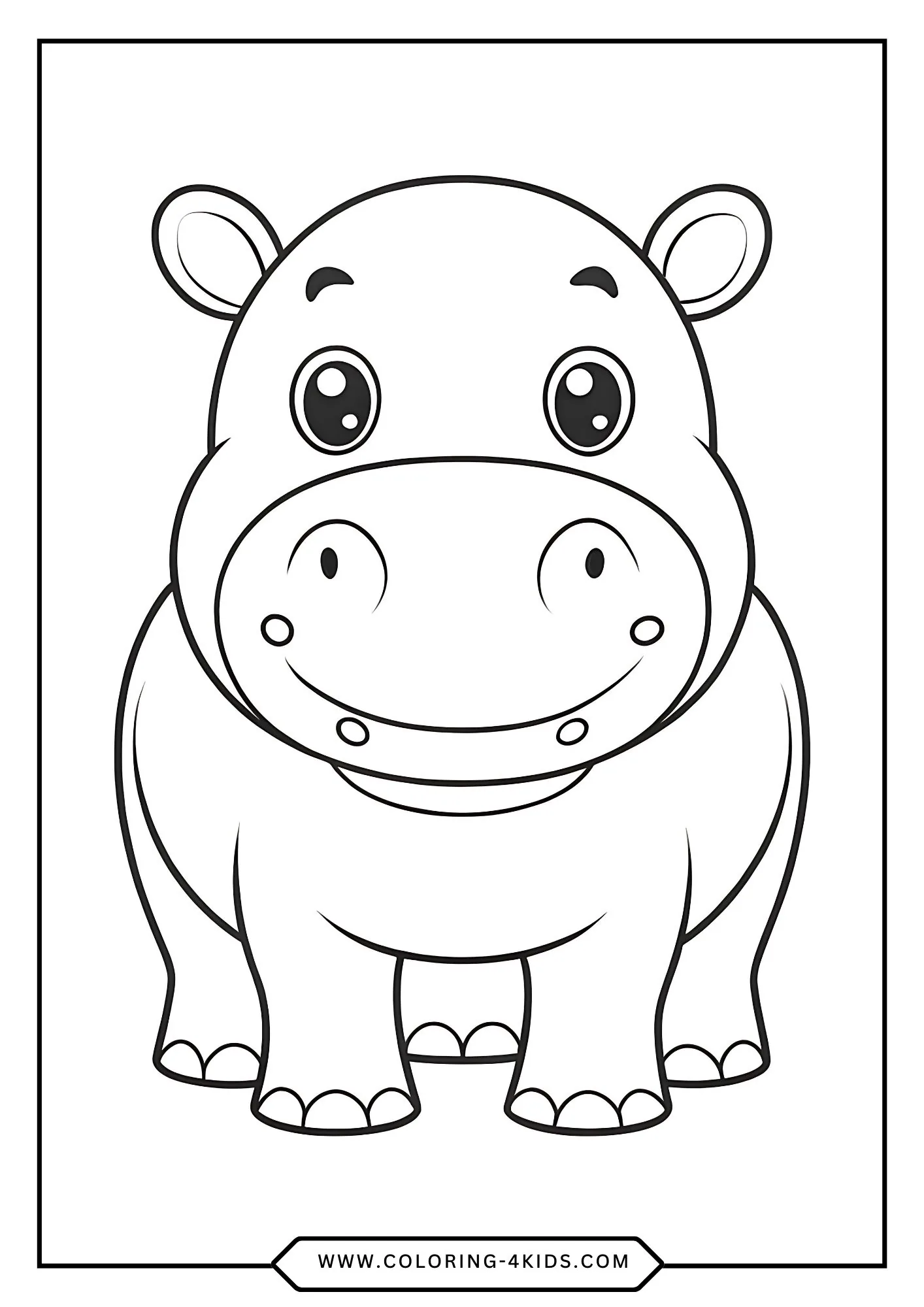 Printable Hippotamus Coloring Pages coloring page for kids