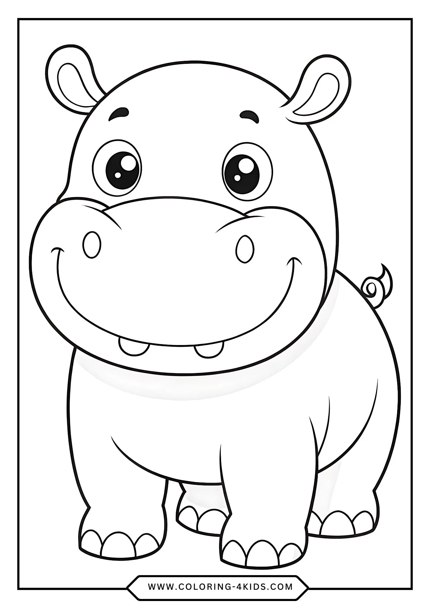 Free Hippotamus Coloring Pages coloring page for kids