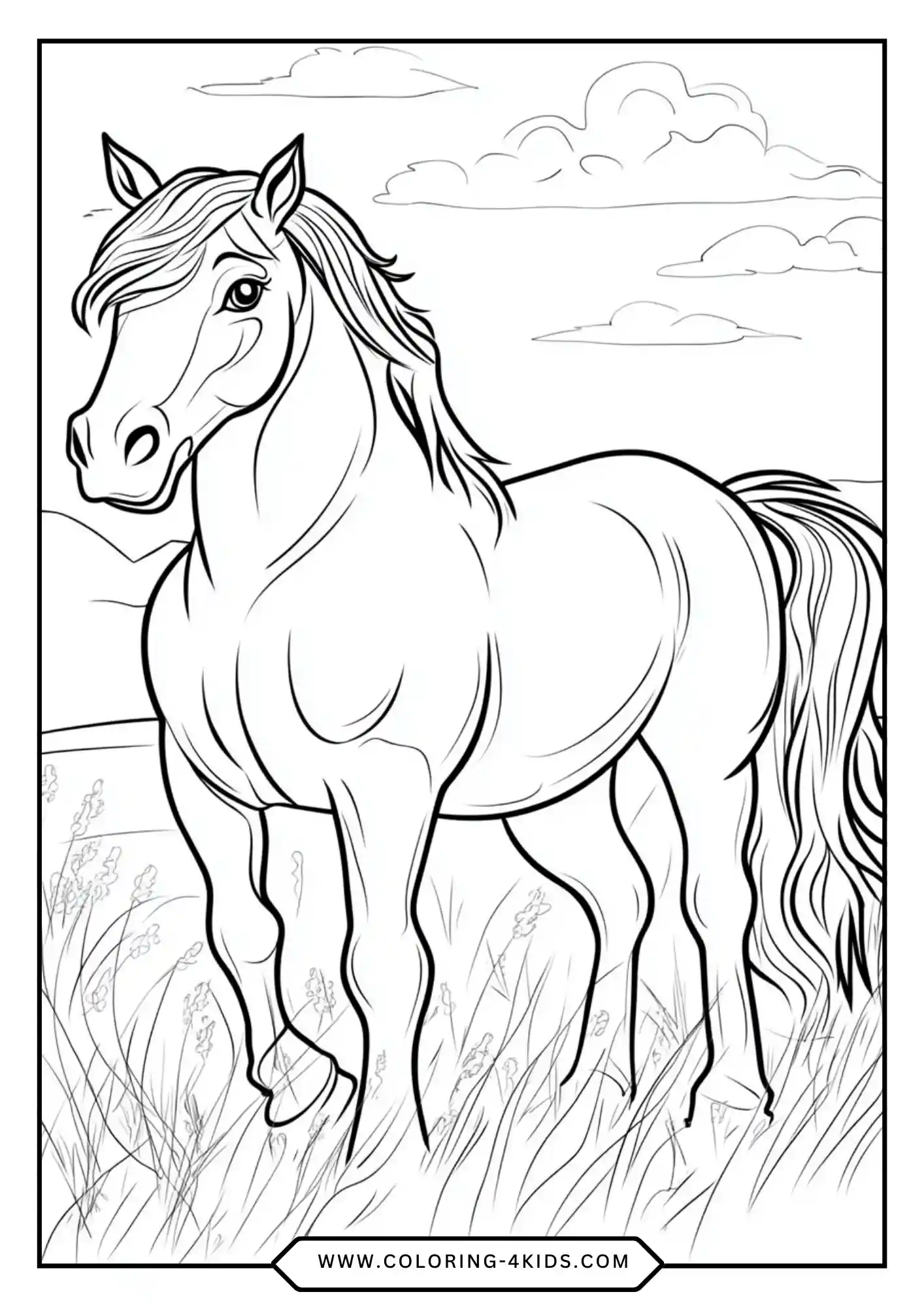 Printable Horse Coloring Pages coloring page for kids
