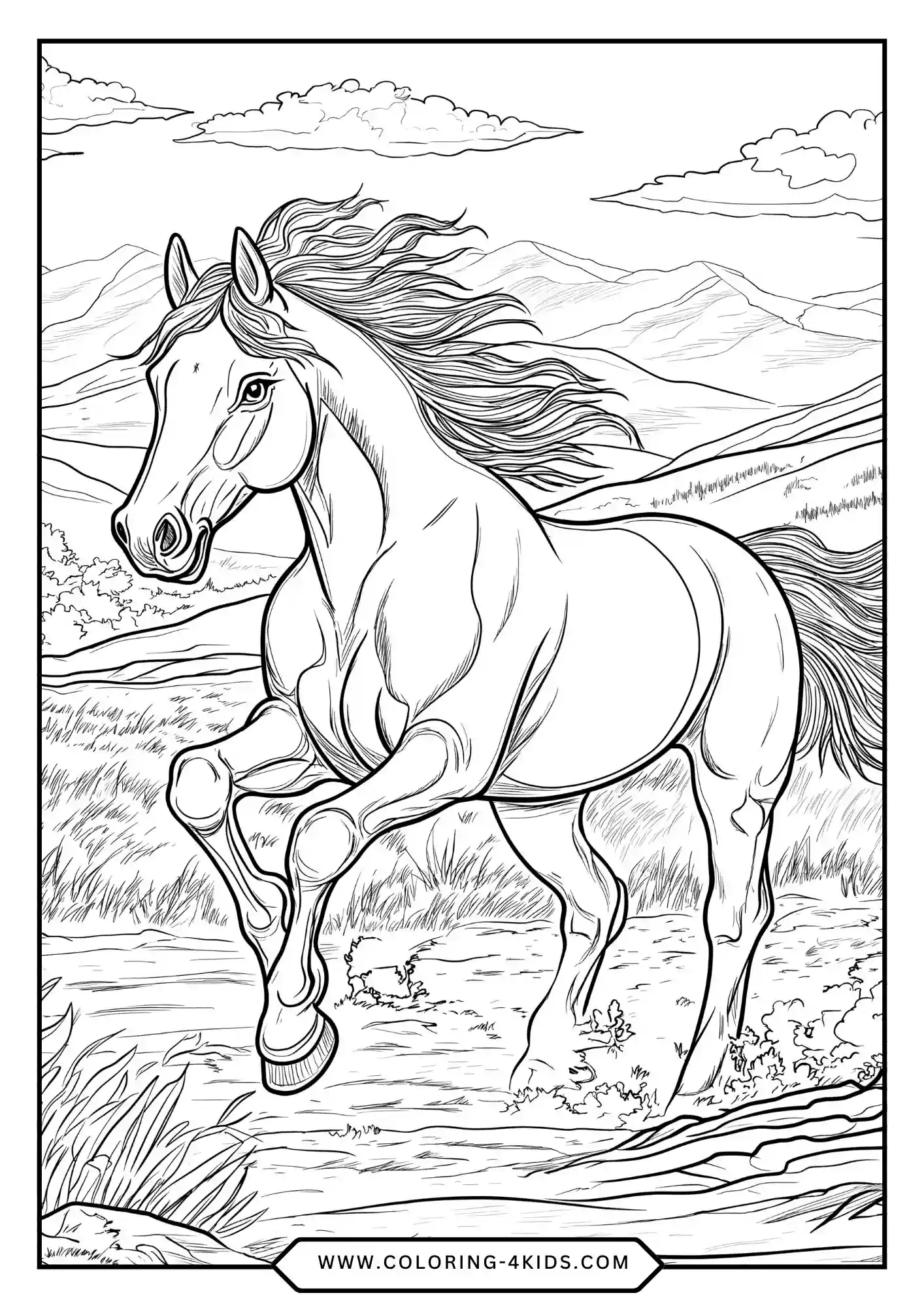 Printable Horse Coloring Pages coloring page for kids