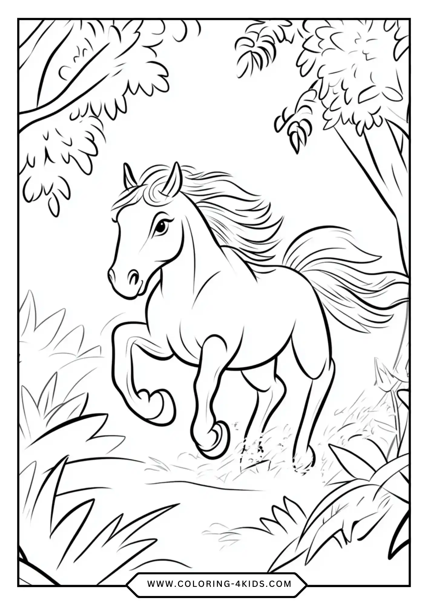 Printable Horse Coloring Pages coloring page for kids