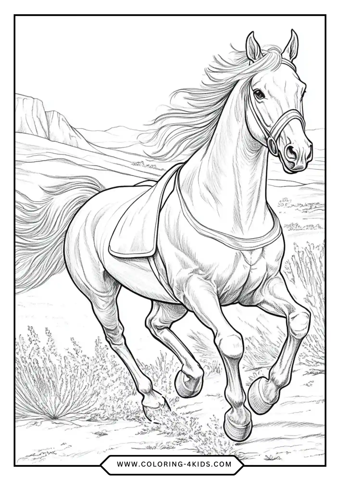 Free Horse Coloring Pages coloring page for kids