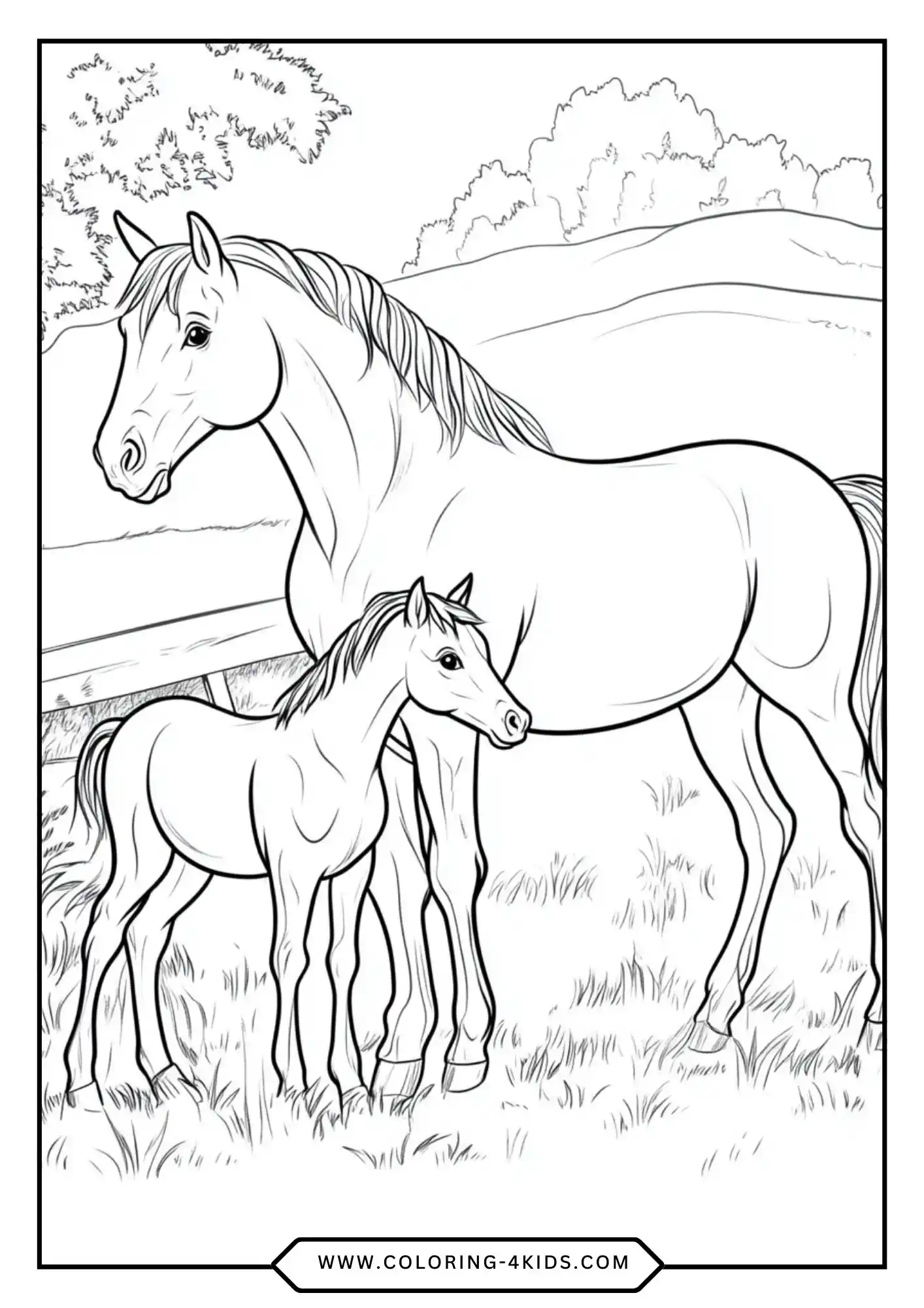 Horse Coloring Pages coloring page for kids