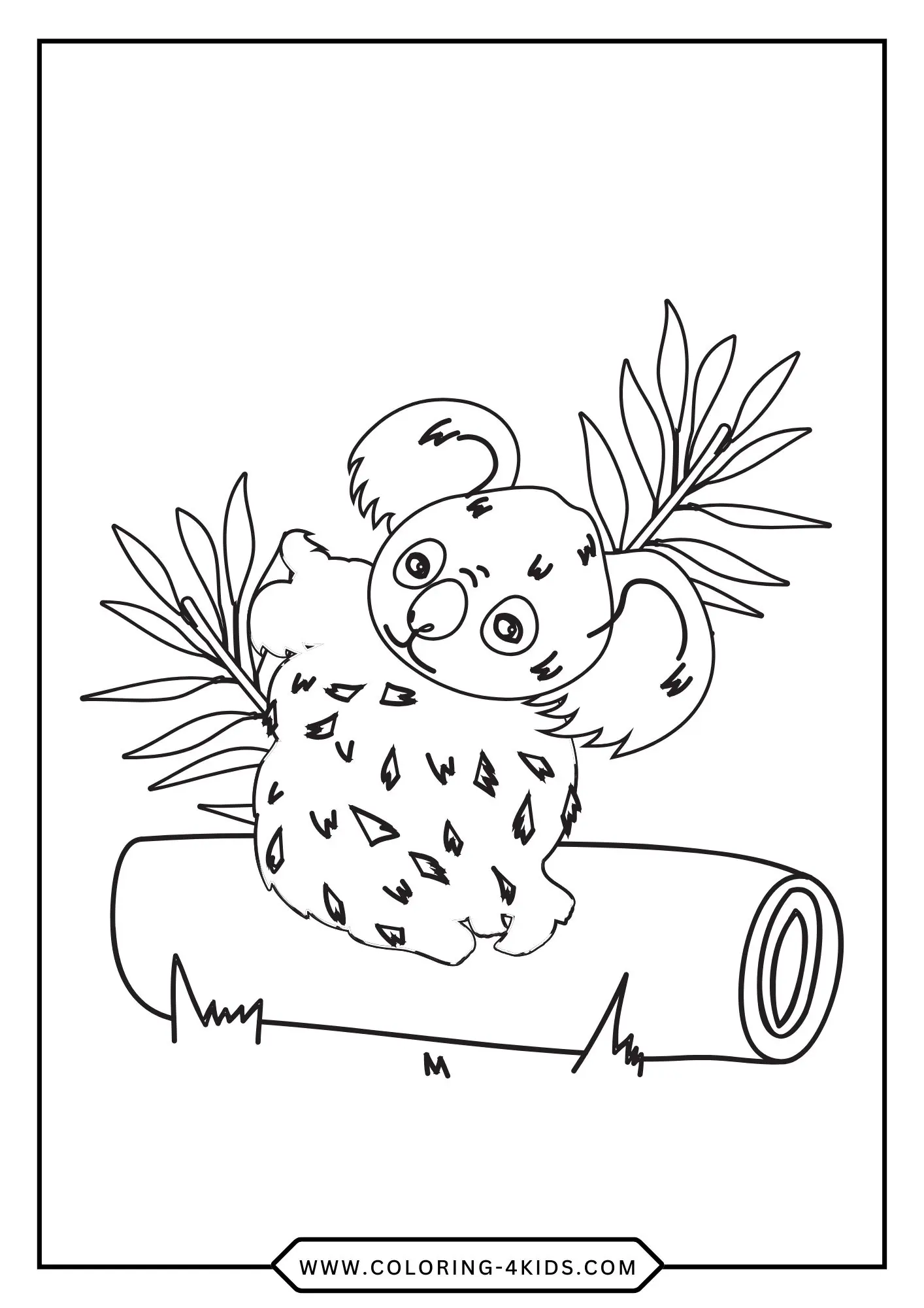 Printable Koala Bear Coloring Pages coloring page for kids