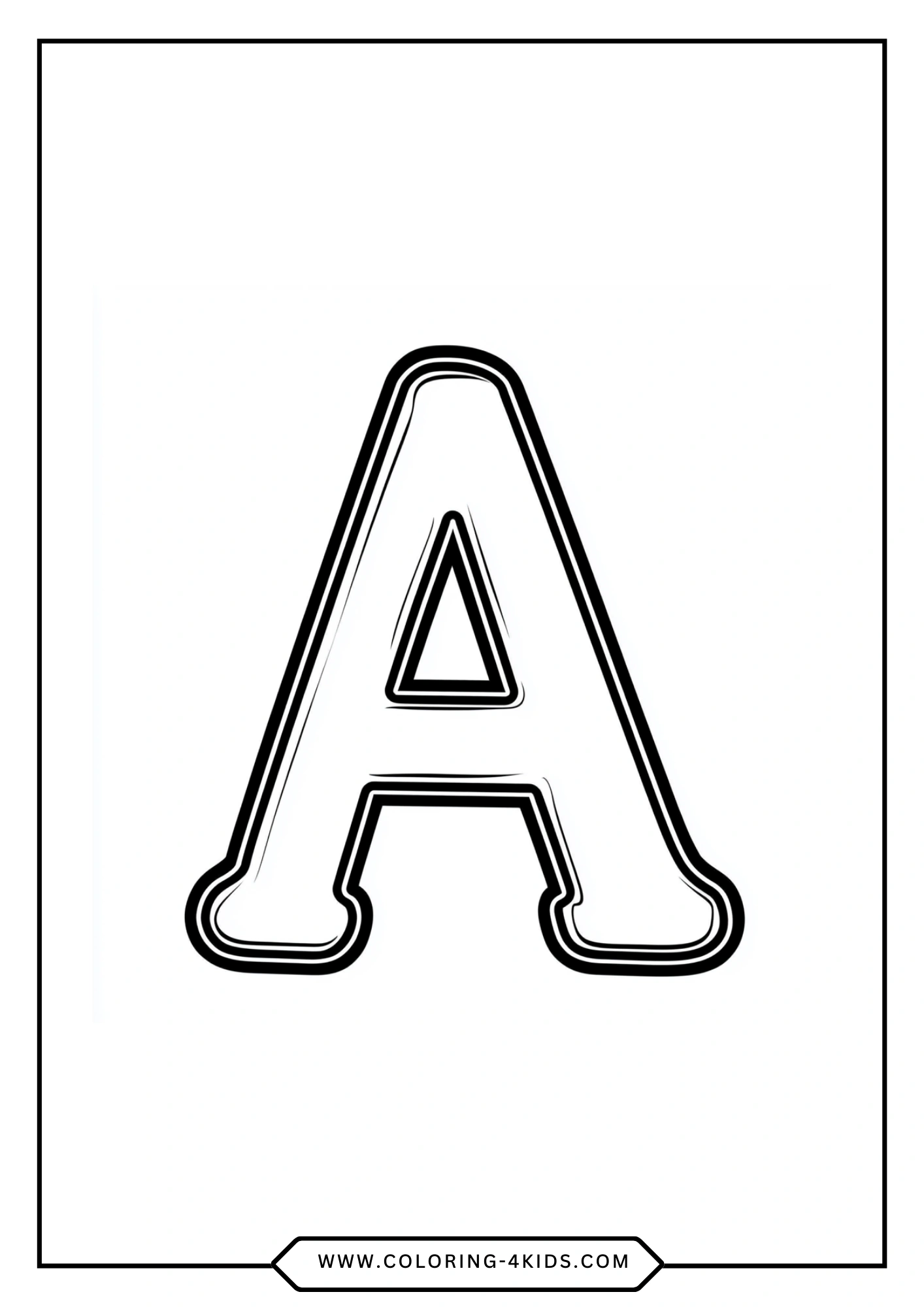 Free Letter A coloring page for kids