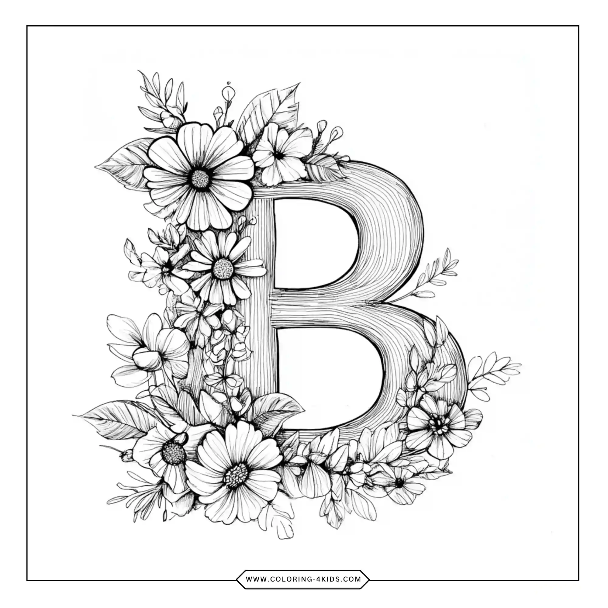 Free Letter B coloring page for kids