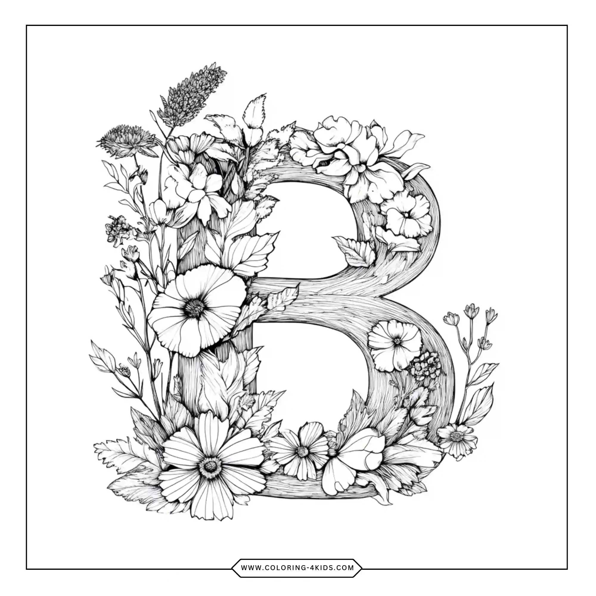 Free Letter B coloring page for kids