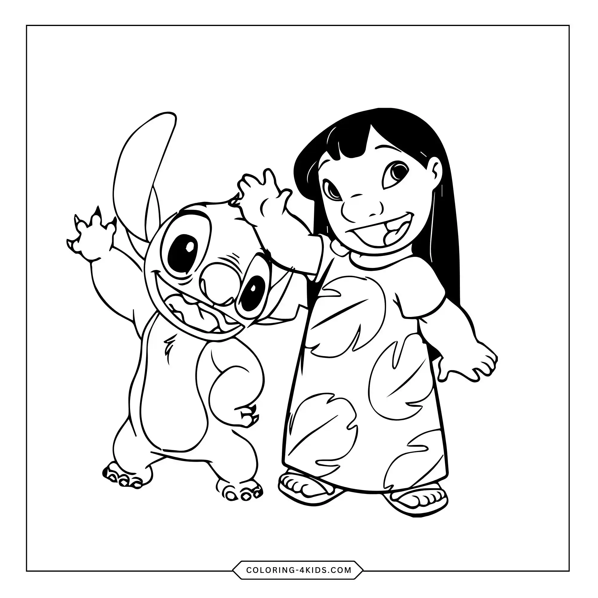 Printable Lilo Stitch Coloring Pages coloring page for kids