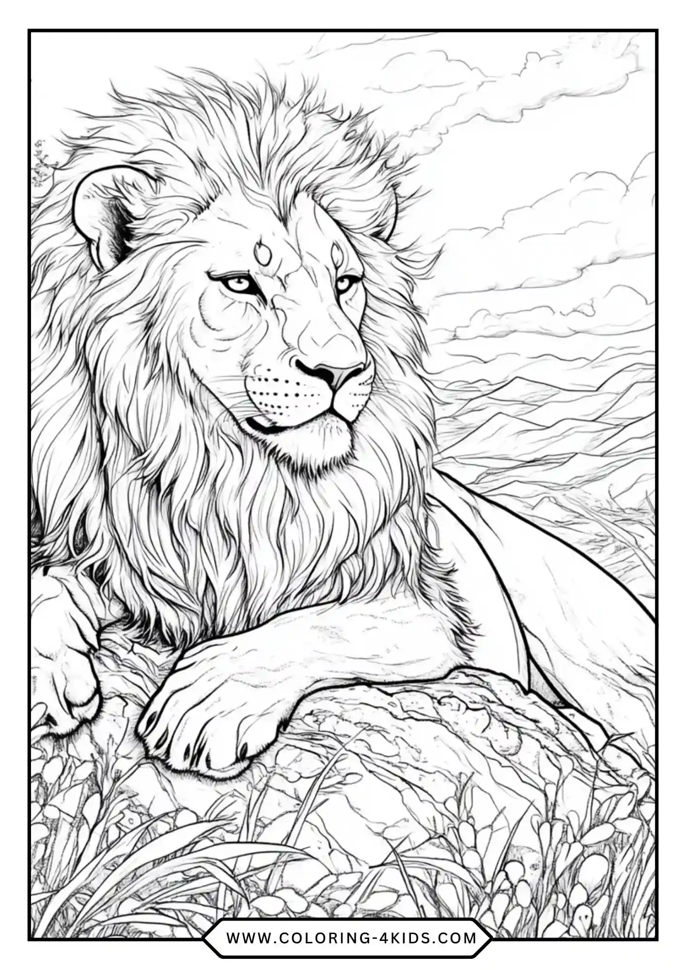 Free Lion Coloring Pages coloring page for kids