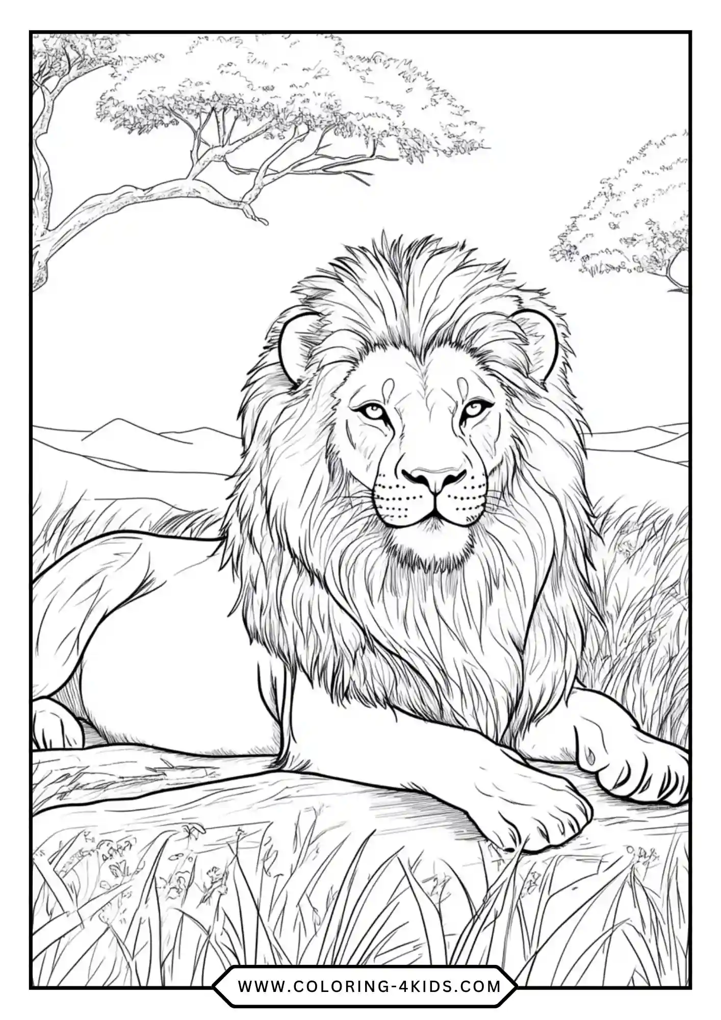 Printable Lion Coloring Pages coloring page for kids