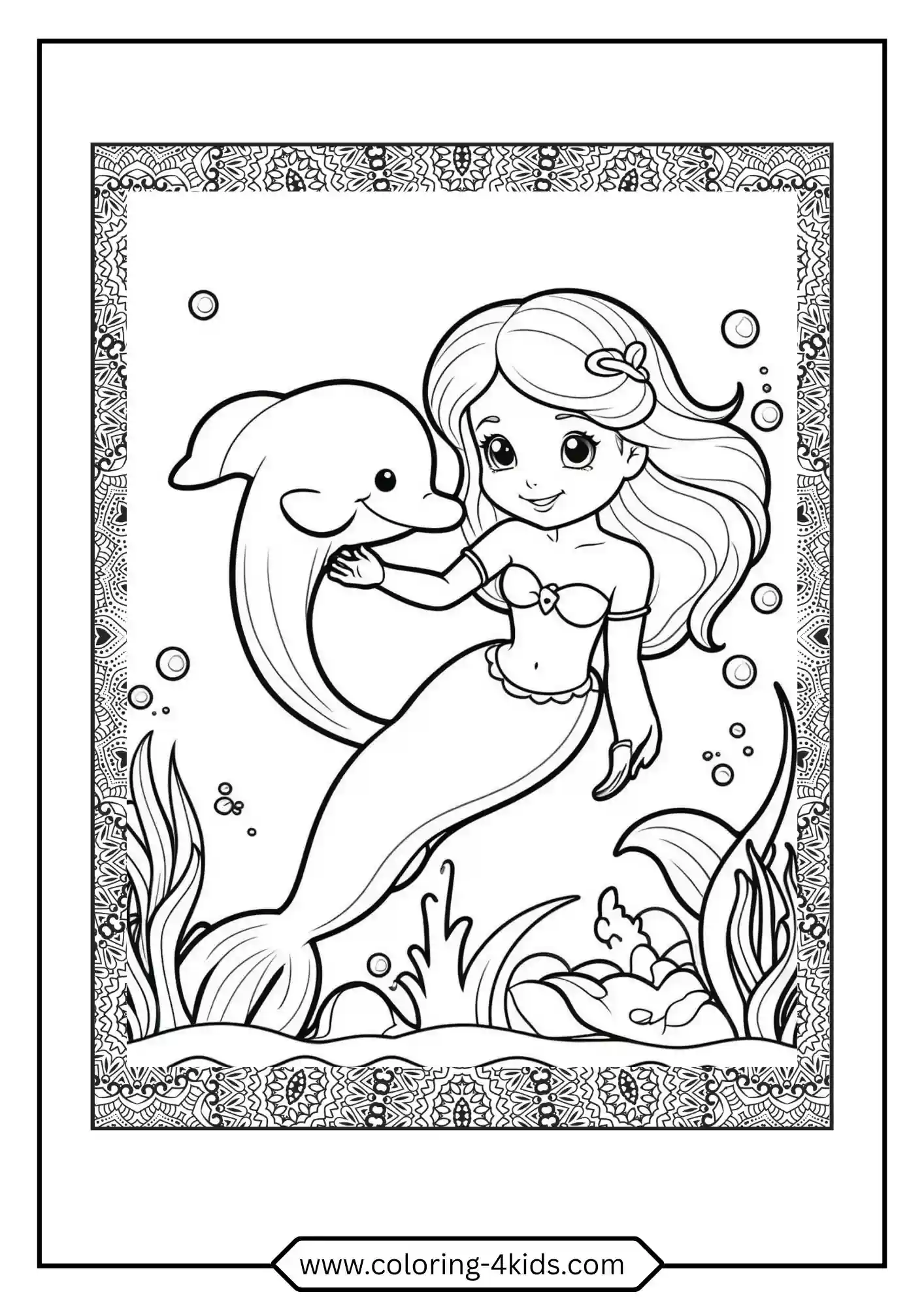 Printable Little Mermaid Coloring Pages coloring page for kids