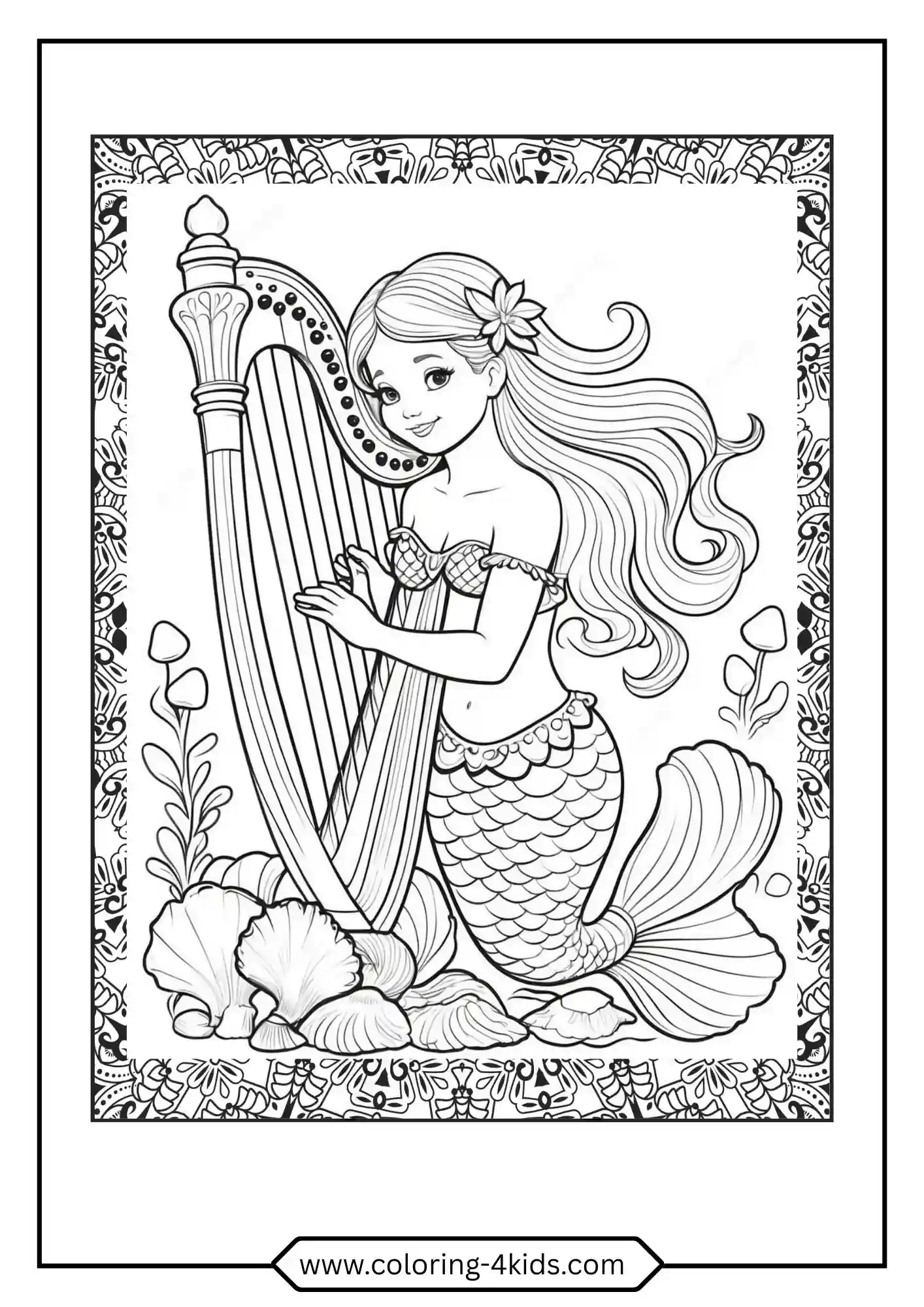 Printable Little Mermaid Coloring Pages coloring page for kids