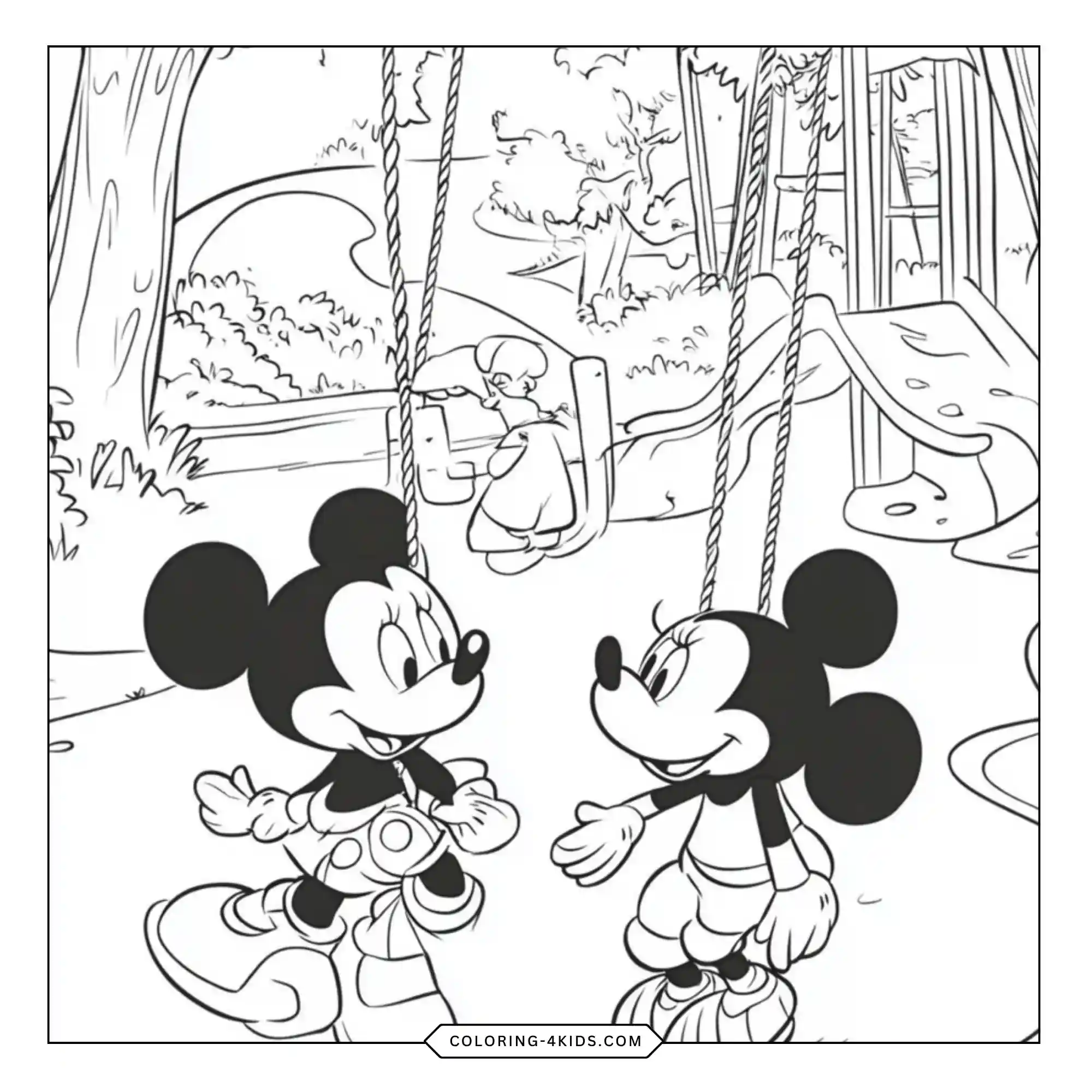 Printable Mickey Minnie Coloring Pages coloring page for kids