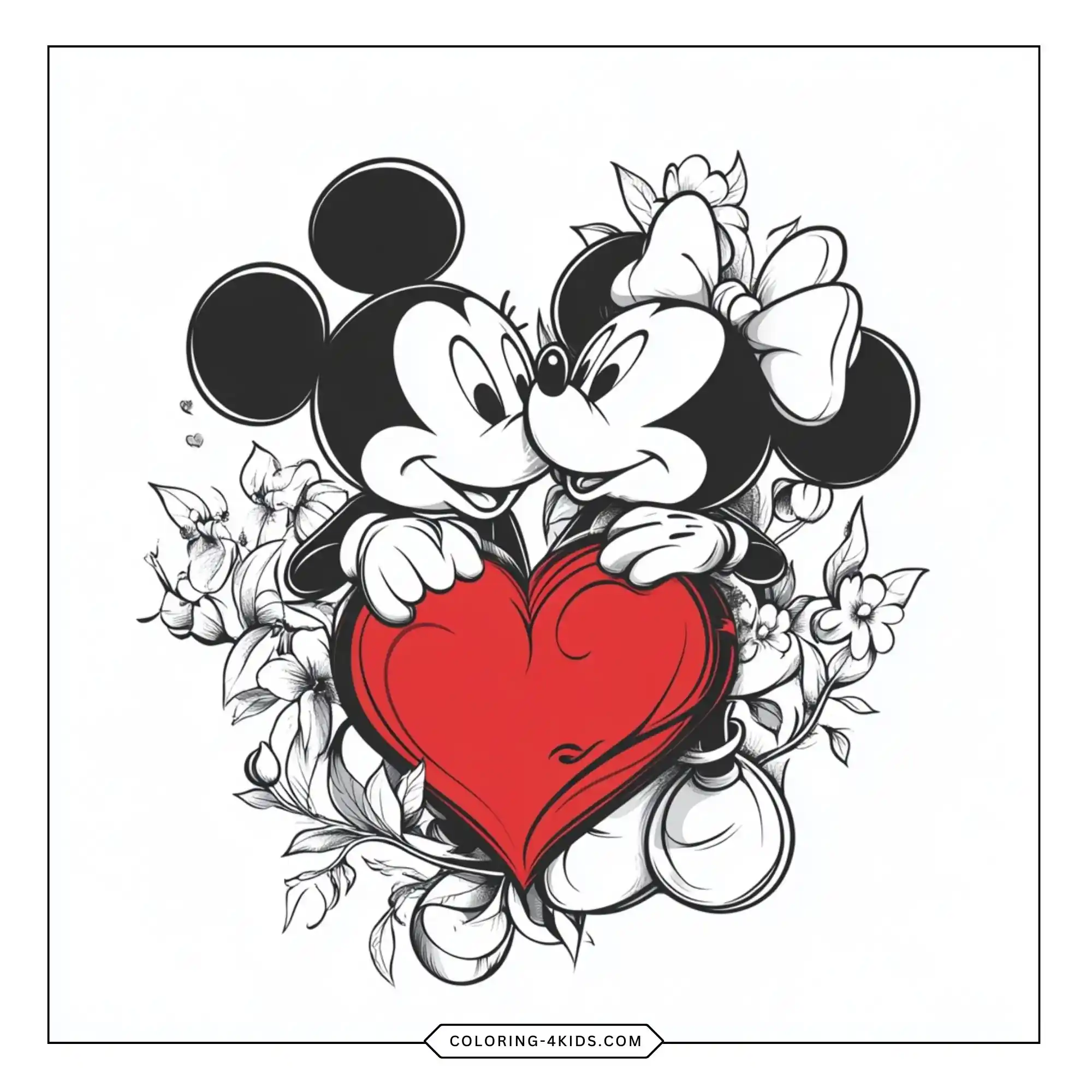 Printable Mickey Minnie Coloring Pages coloring page for kids