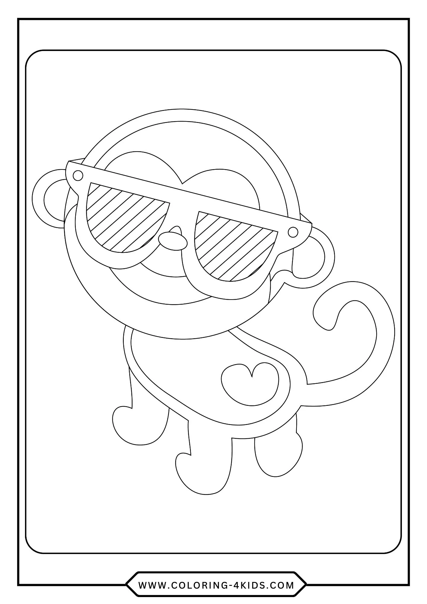 Free Monkey Coloring Pages coloring page for kids