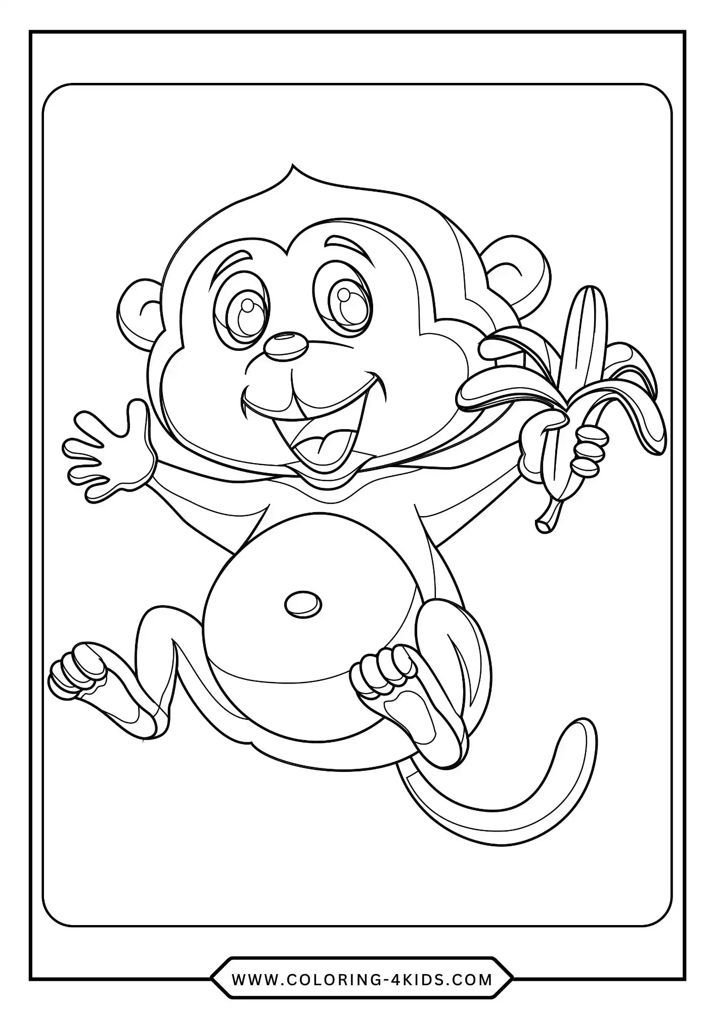Printable Monkey Coloring Pages coloring page for kids
