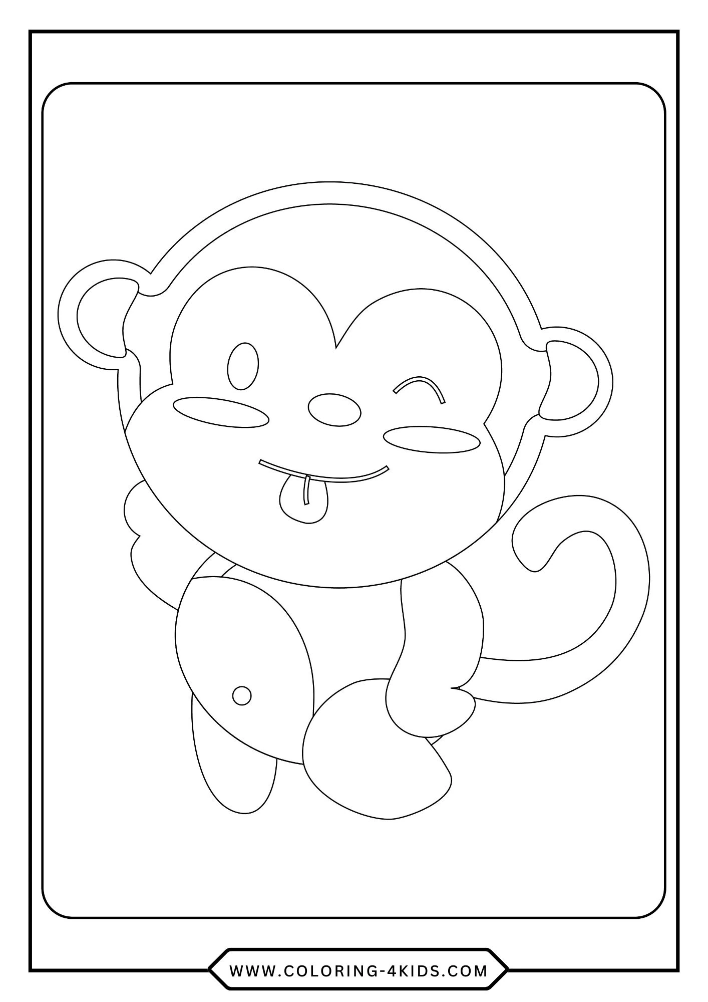 Printable Monkey Coloring Pages coloring page for kids