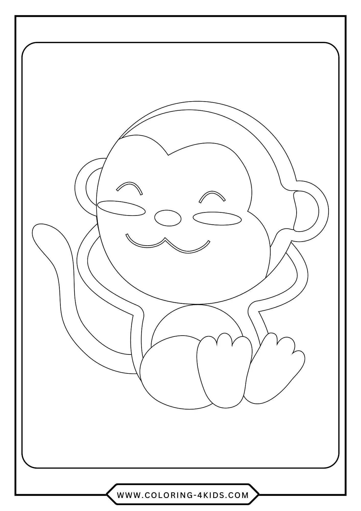 Free Monkey Coloring Pages coloring page for kids