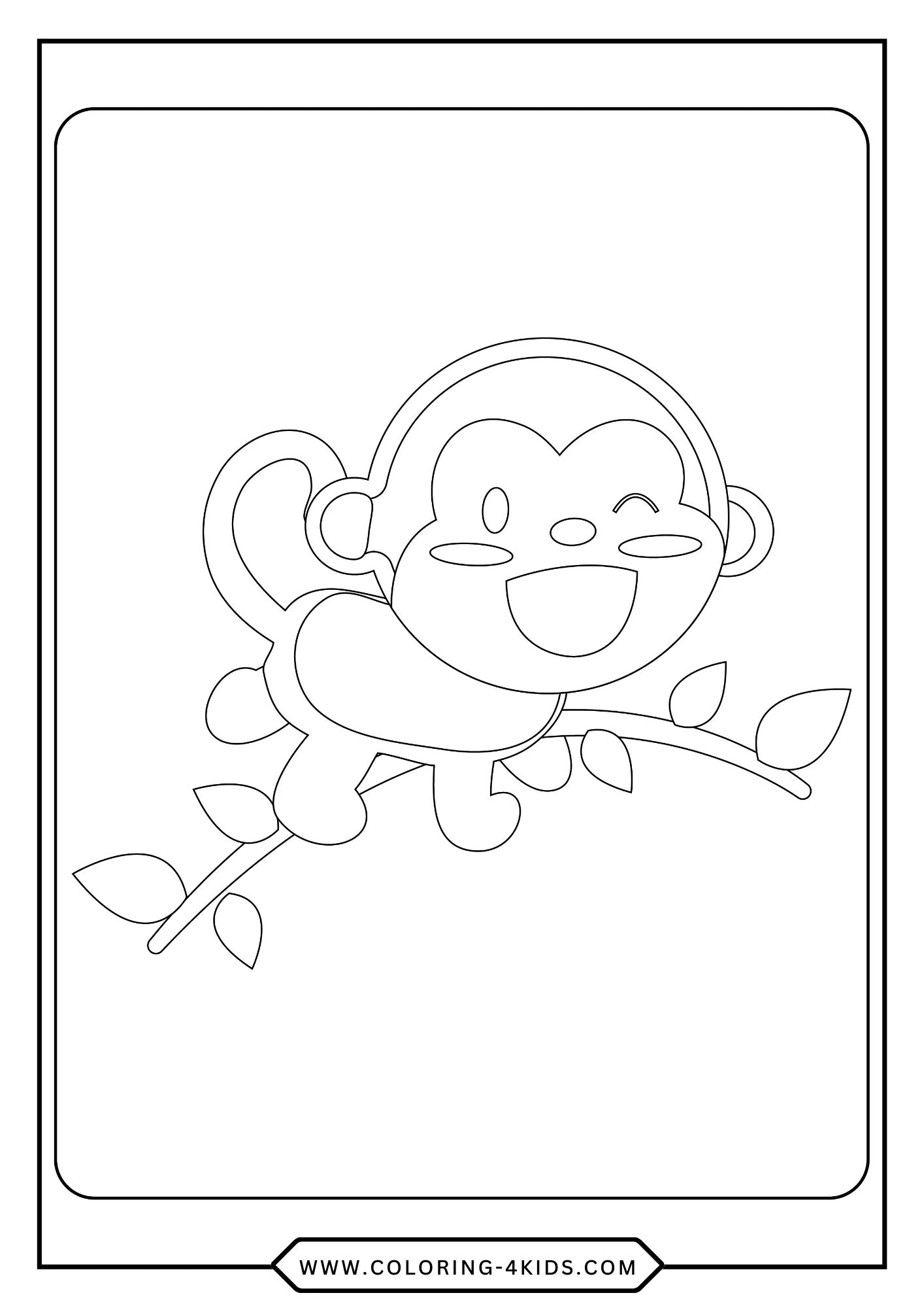 Monkey Coloring Pages coloring page for kids