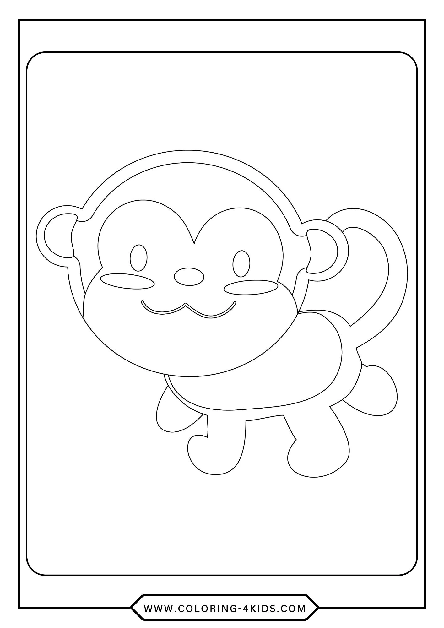 Printable Monkey Coloring Pages coloring page for kids