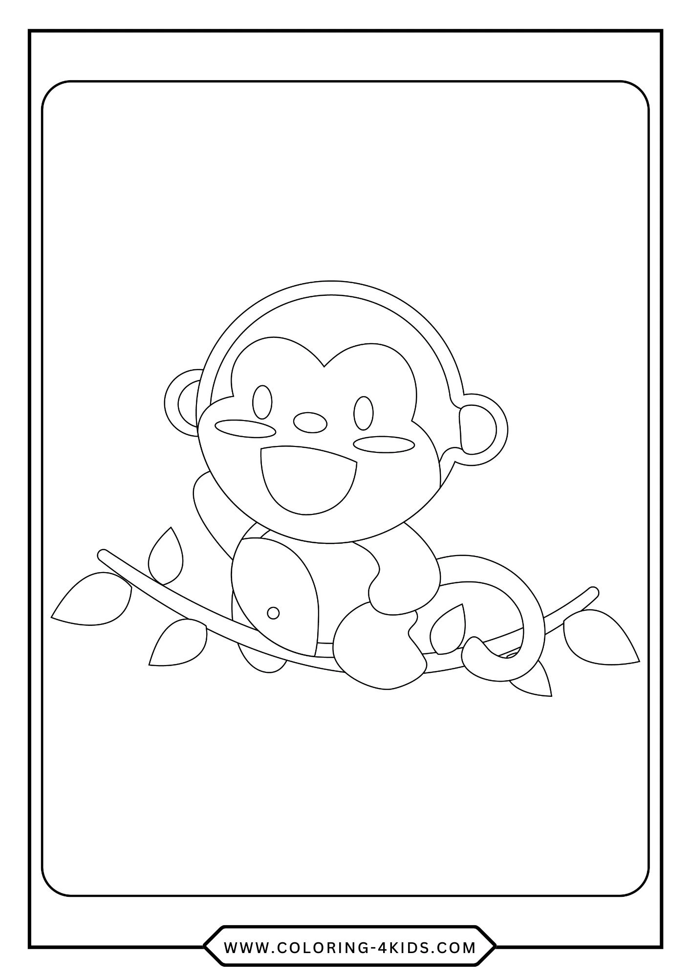 Free Monkey Coloring Pages coloring page for kids
