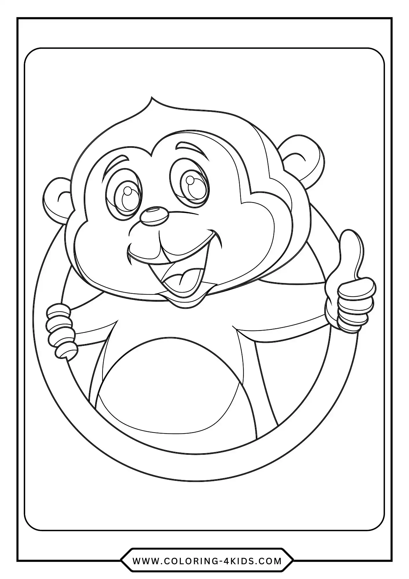 Printable Monkey Coloring Pages coloring page for kids