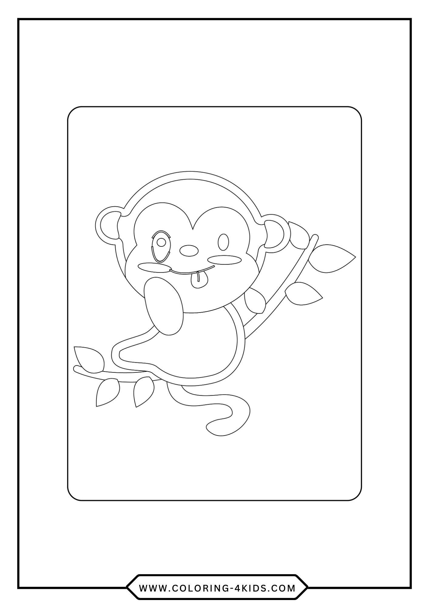 Free Monkey Coloring Pages coloring page for kids
