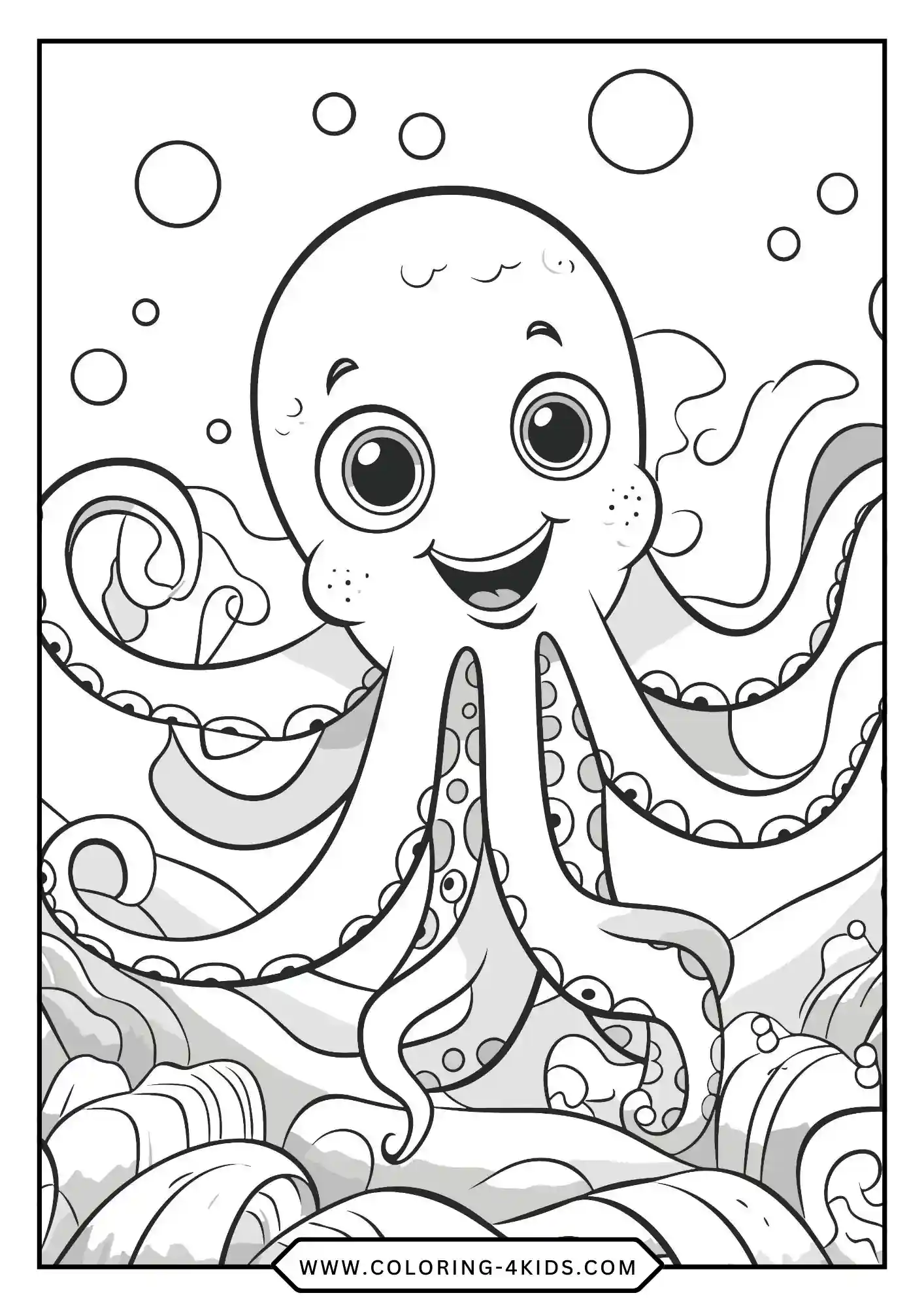 Printable Octopus Coloring Pages coloring page for kids