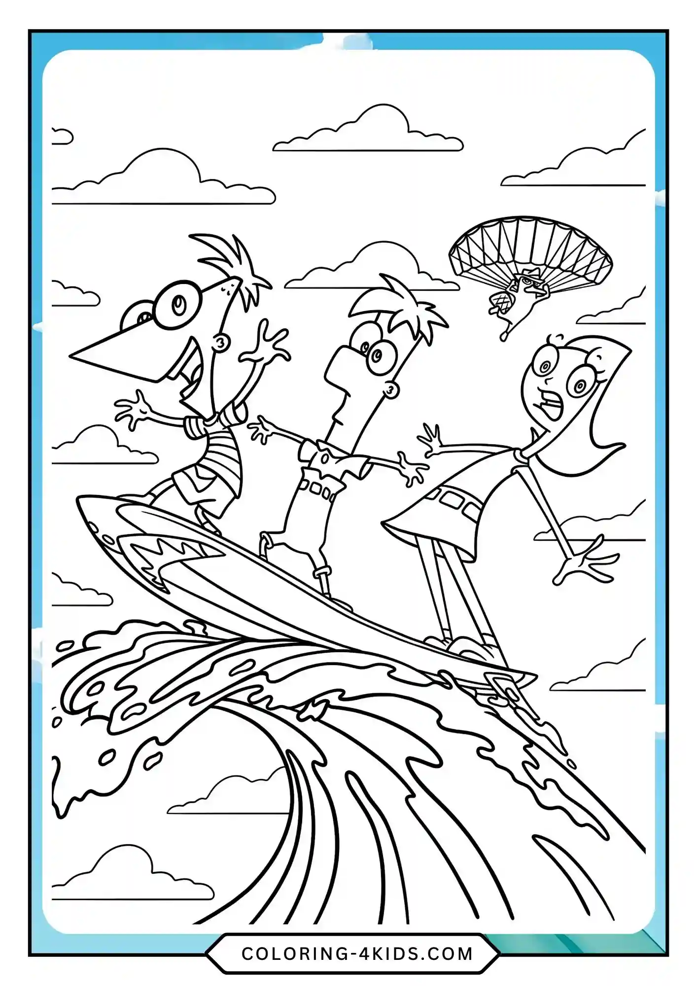 Printable Phineas Ferb Coloring Pages coloring page for kids