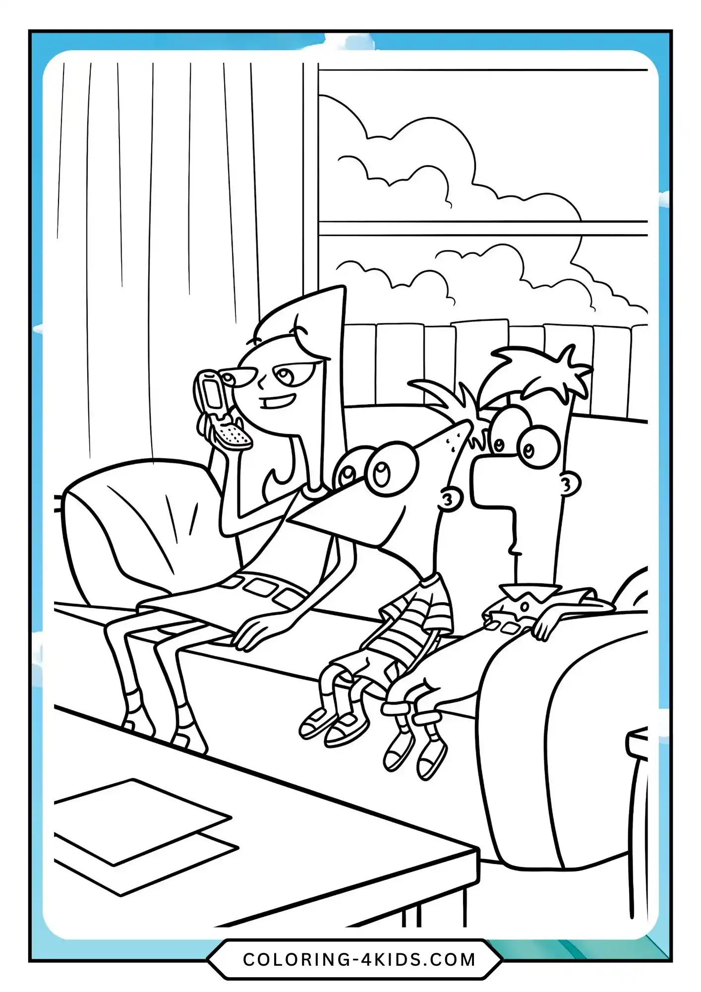 Free Phineas Ferb Coloring Pages coloring page for kids