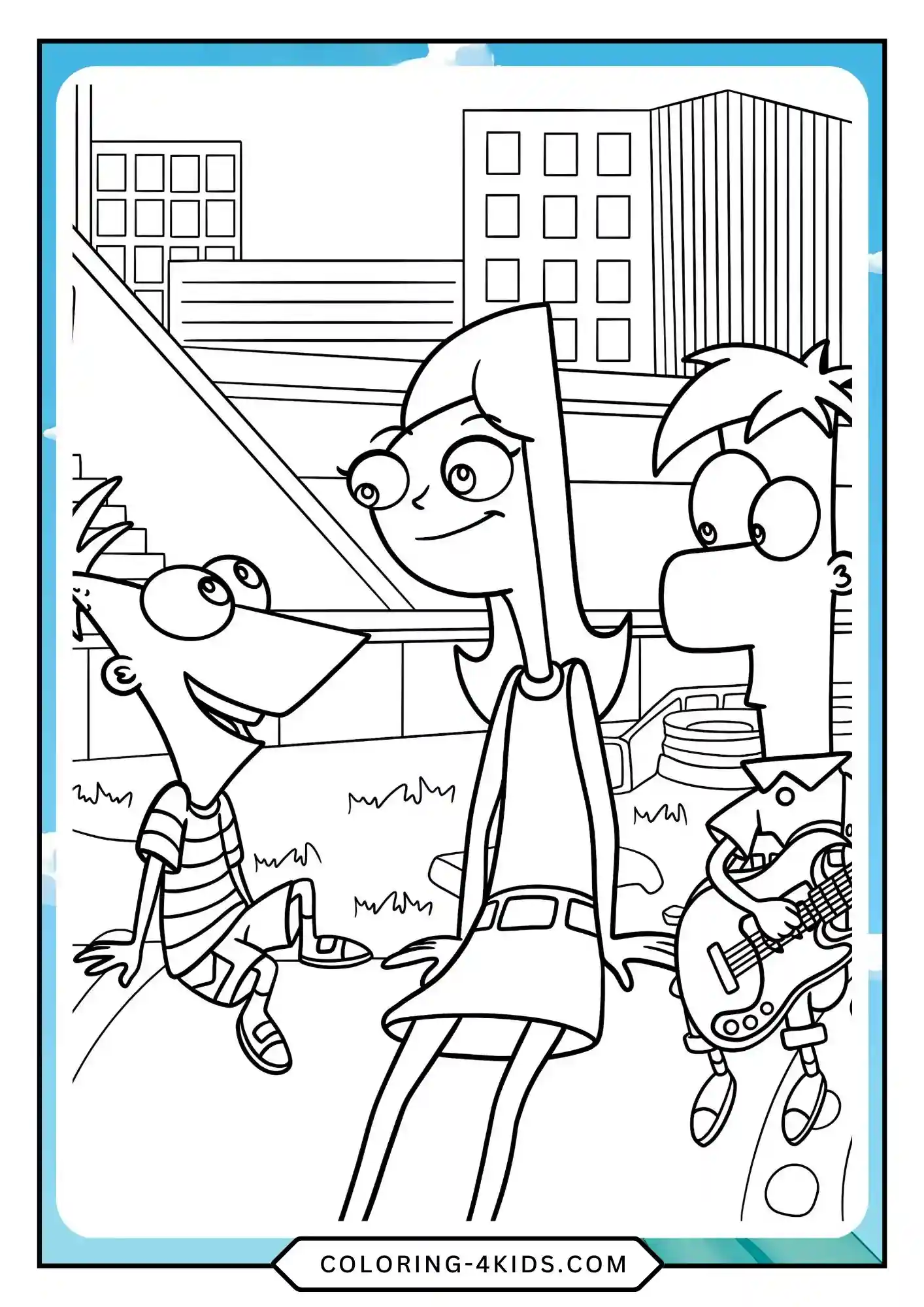 Phineas Ferb Coloring Pages coloring page for kids