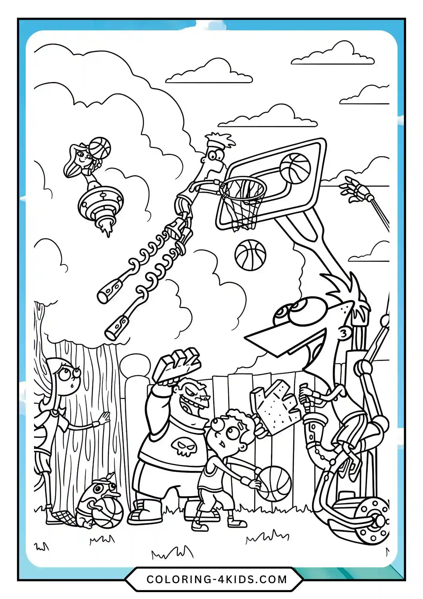 Free Phineas Ferb Coloring Pages coloring page for kids