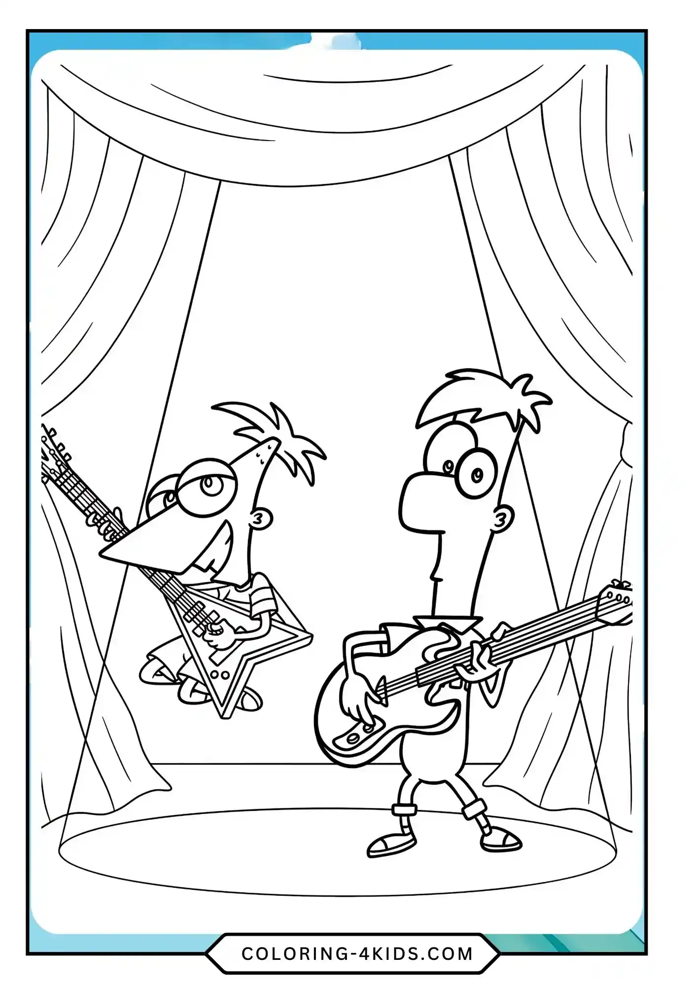 Phineas Ferb Coloring Pages coloring page for kids